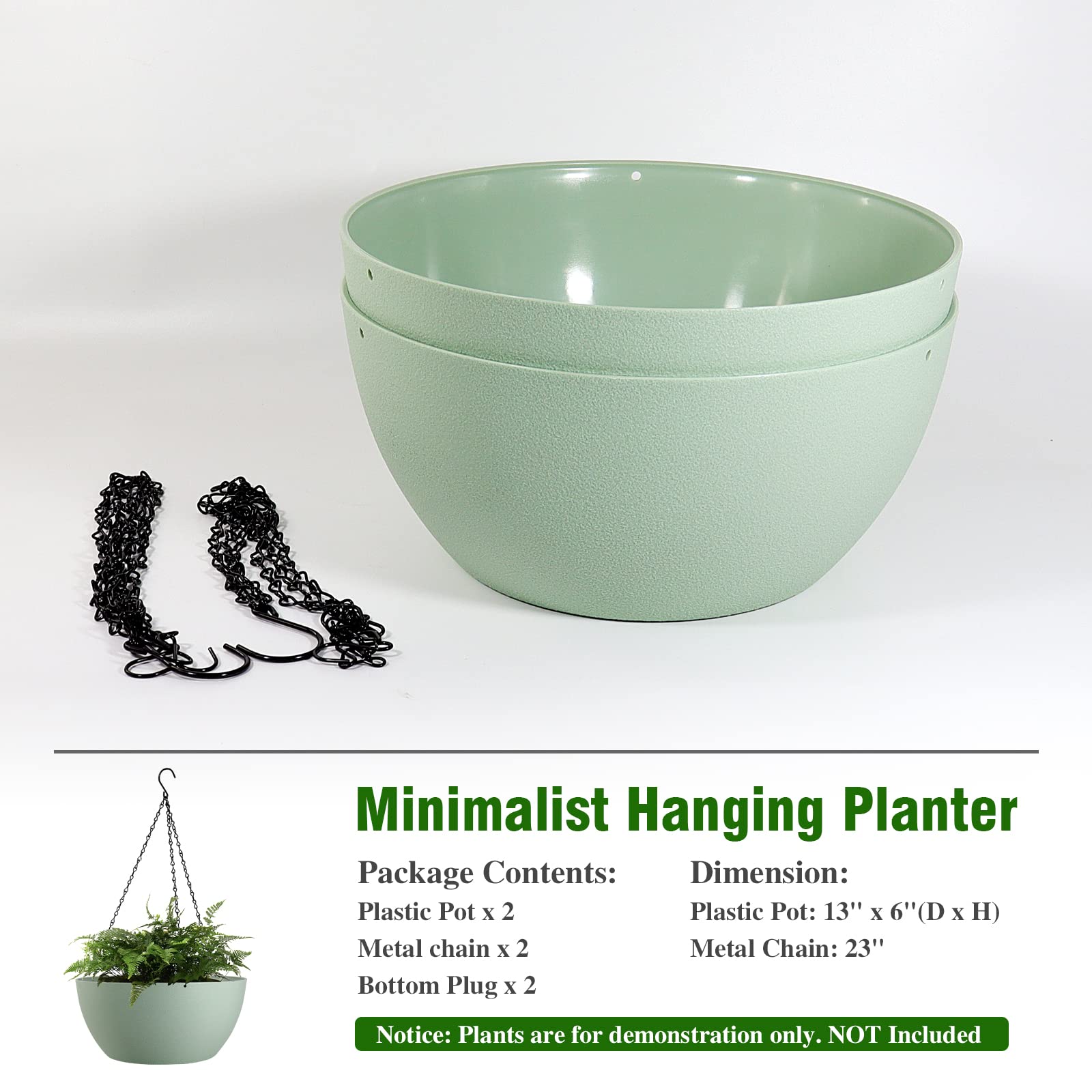 Amazon.co.jp: 13インチ 2パック ハンギングプランター 屋内植物用