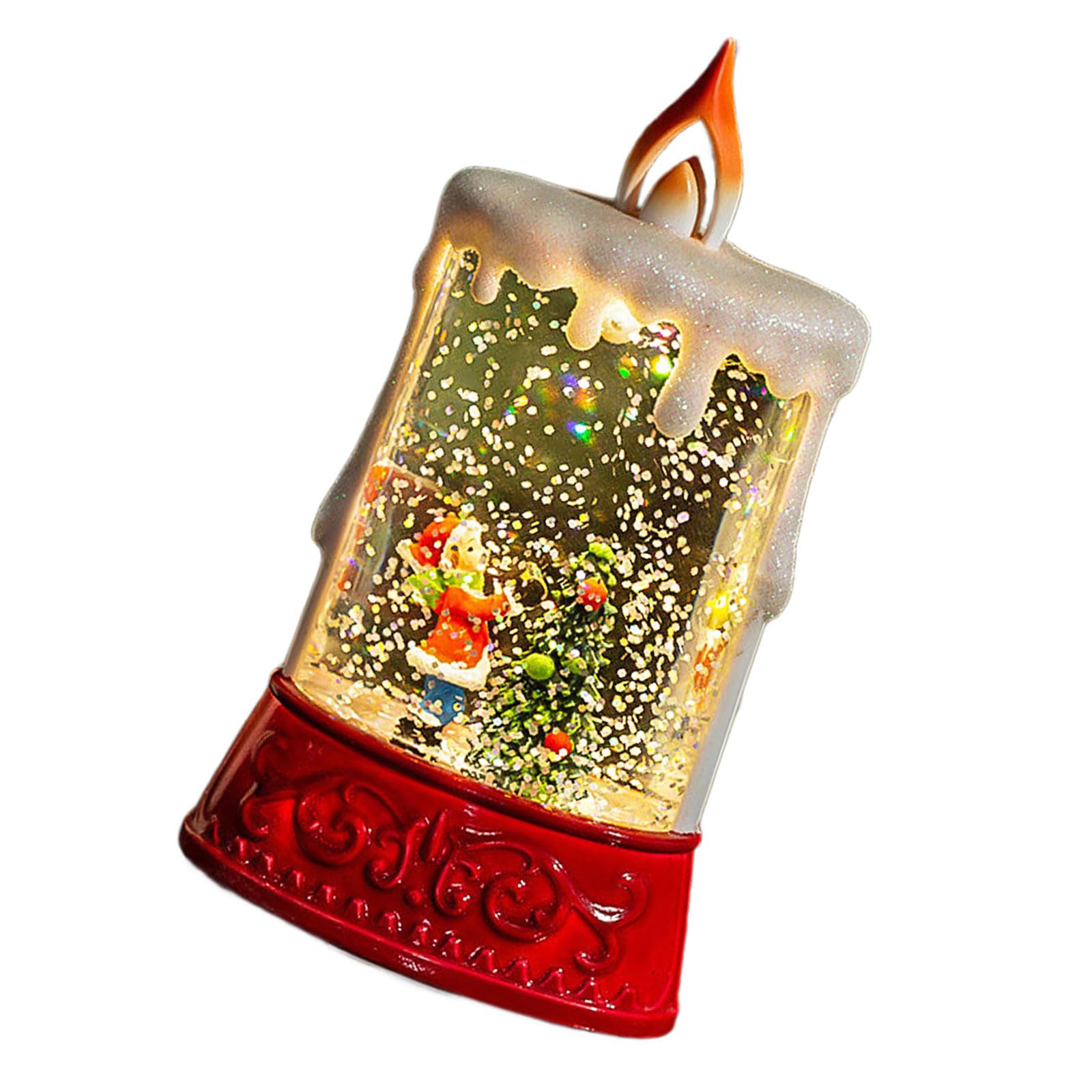 Nucelit Globes Table Lamp with Swirling Glitter, Christmas Night Light for Kids Room Holiday Decor Christmas Snow Ball Light