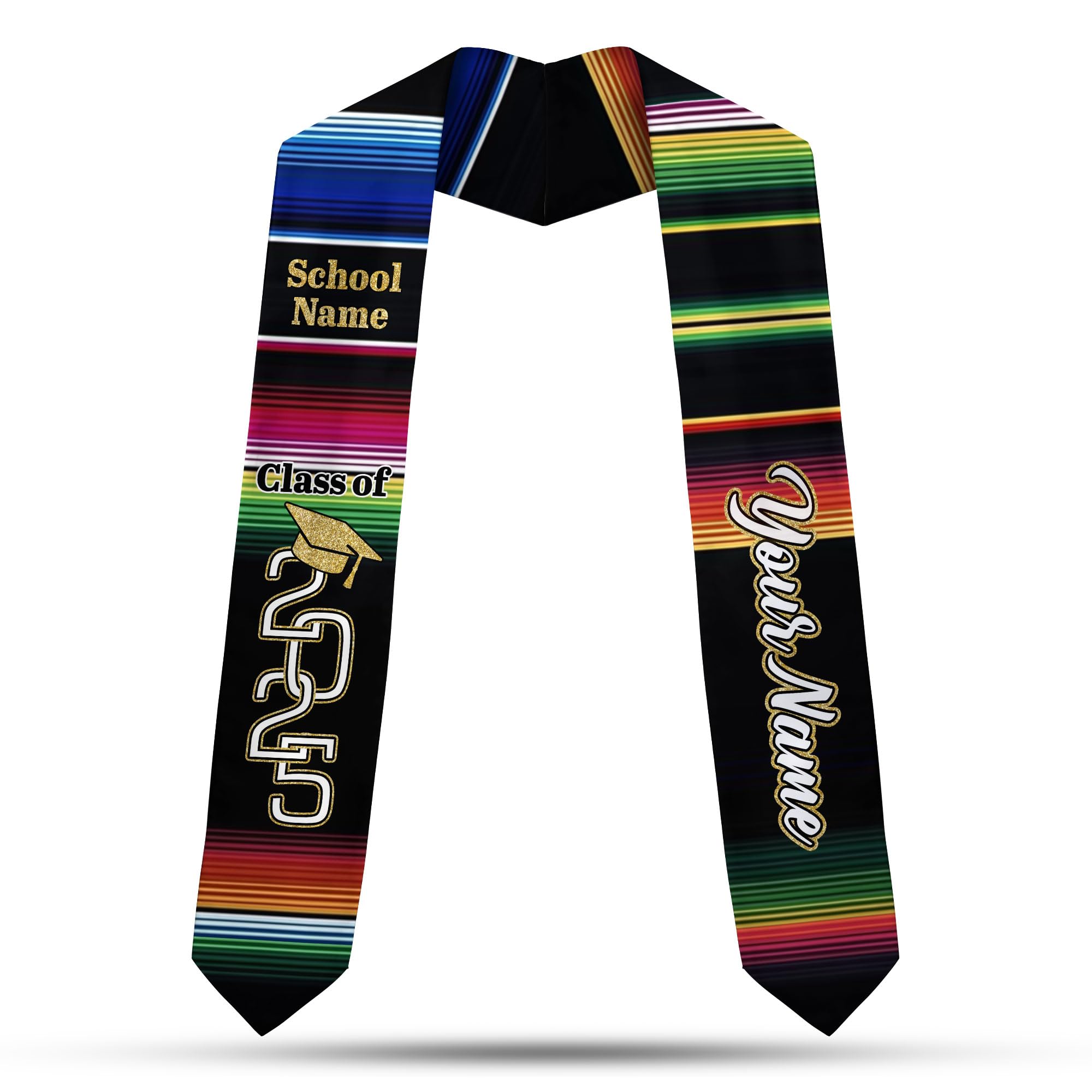 Artparel Custom Mexican Graduation Sash Mexico Graduation Stole 2025 Mexican American Flag Graduation Sash Mexican Graduation (MXC31)