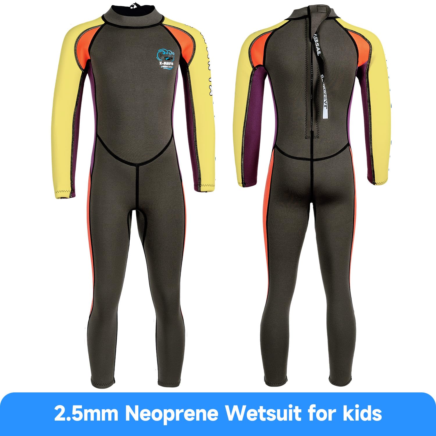 Kinder Neoprenanzug für Jungen Mädchen Kleinkind Jugend Langen Ärmeln 2.5mm Neopren-Thermo-Badeanzug Volle Nassanzüge im kalten Wasser für Schwimmen Surfen Tauchen