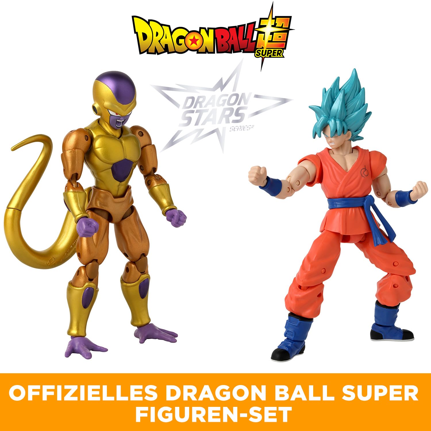 BANDAI - Dragon Stars Figuren - Dragonball Super - 17cm - Battle Pack - Golden Freezer vs Super Saiyan Blue Goku - 2er Pack - 37169