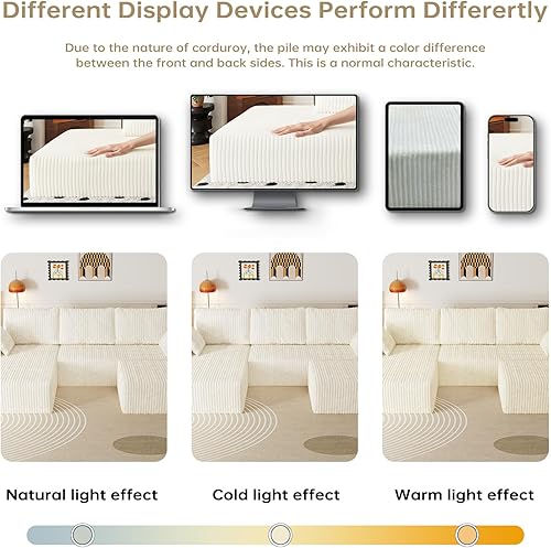 Miniatura 8 de Sofá modular Cloud de 108 pulgadas con diván en forma de L, sofá modular moderno de 4 asientos con asiento profundo, sofás tapizados para sala de