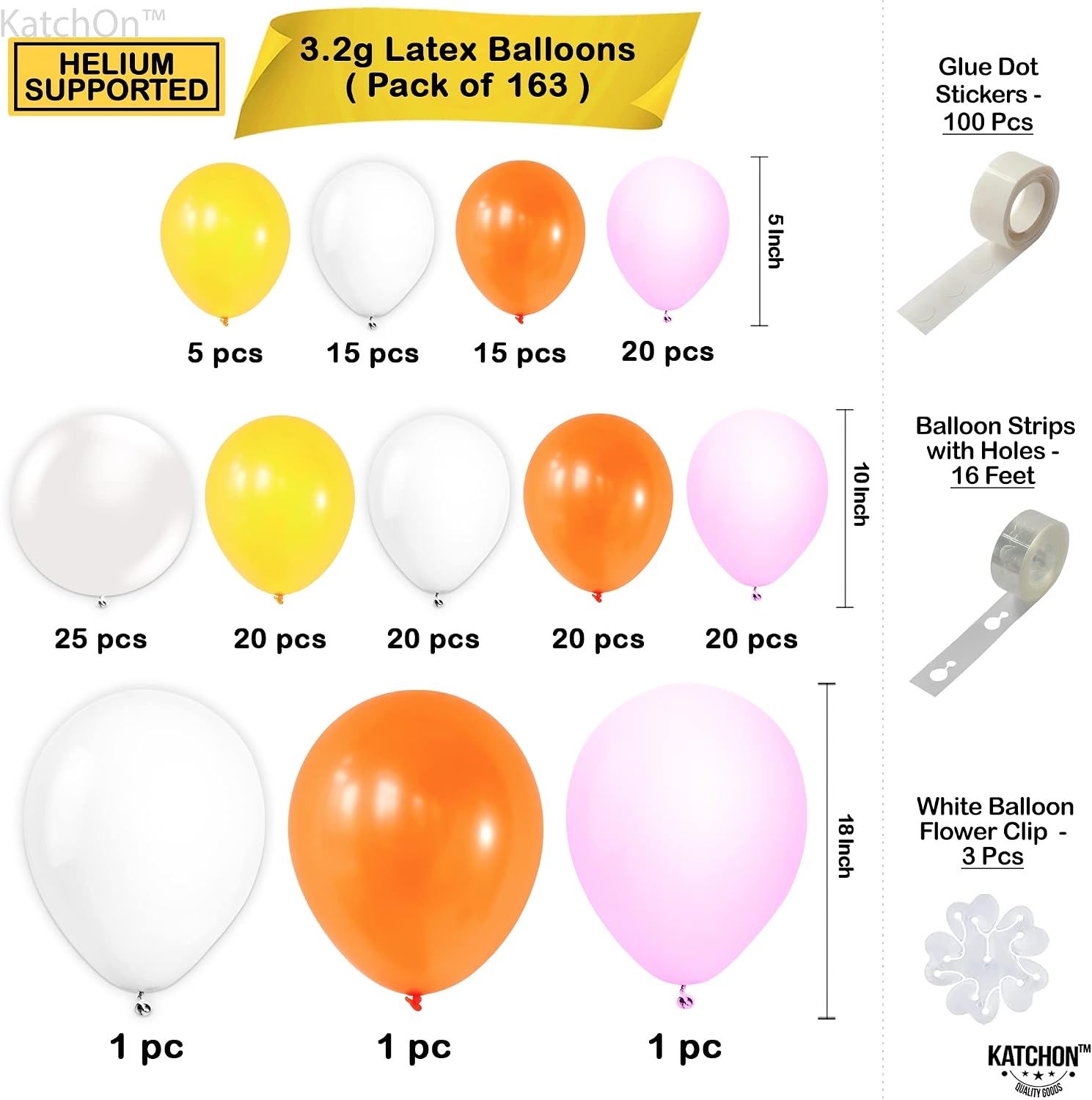 KatchOn, Big Daisy Balloon Garland - Pack of 172 | Groovy Balloons, Daisy Balloons for Two Groovy Party Decorations | Daisy Flower Balloon Arch | Daisy Flower Garland, Flower Power Party Decorations