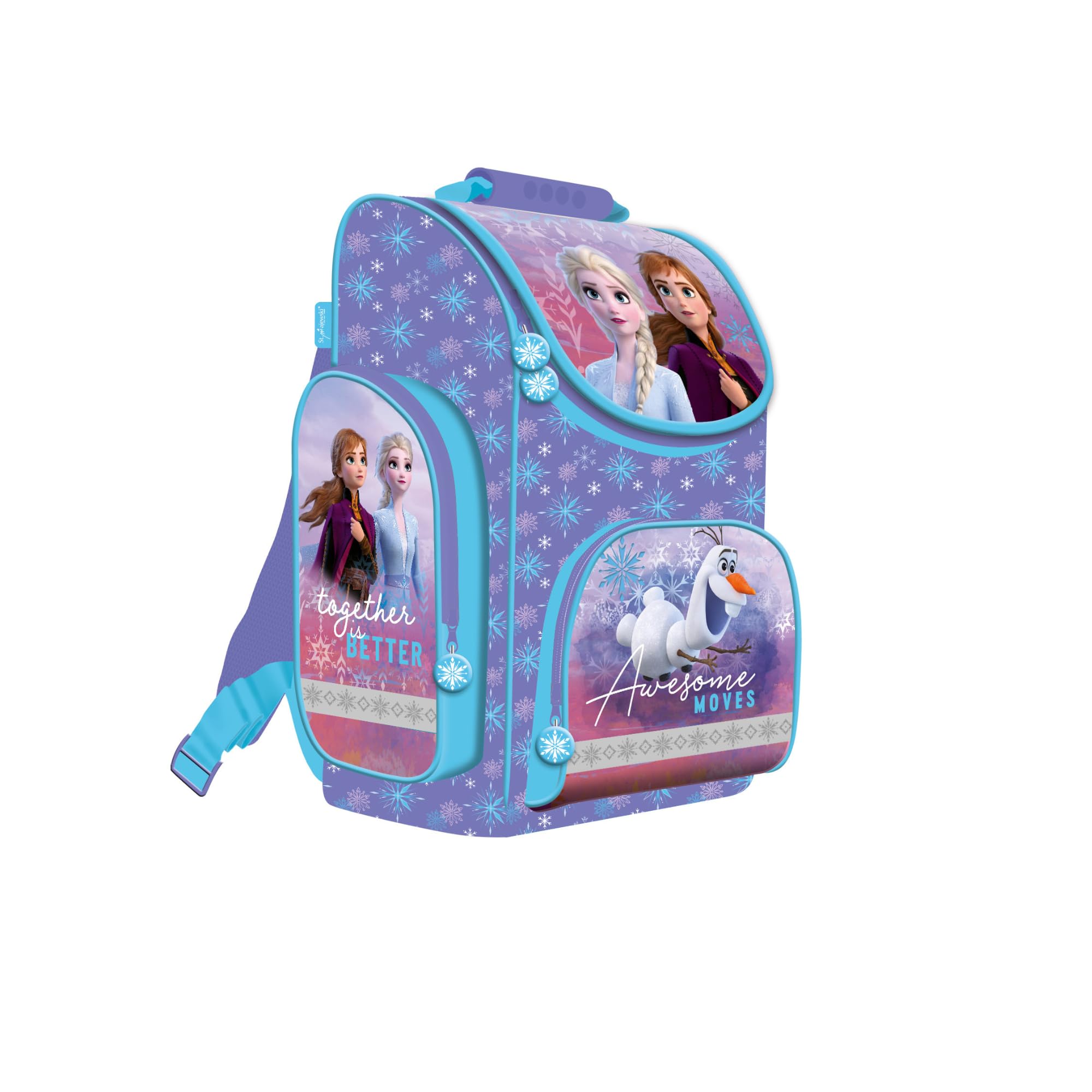 St.Majewski - Schulranzen für Jungen und Mädchen, 15er-Set - Schul-Rucksack für Kinder mit Federmäppchen - Schuhbeutel Trinkflasche und Brotdose - Frozen Motiv