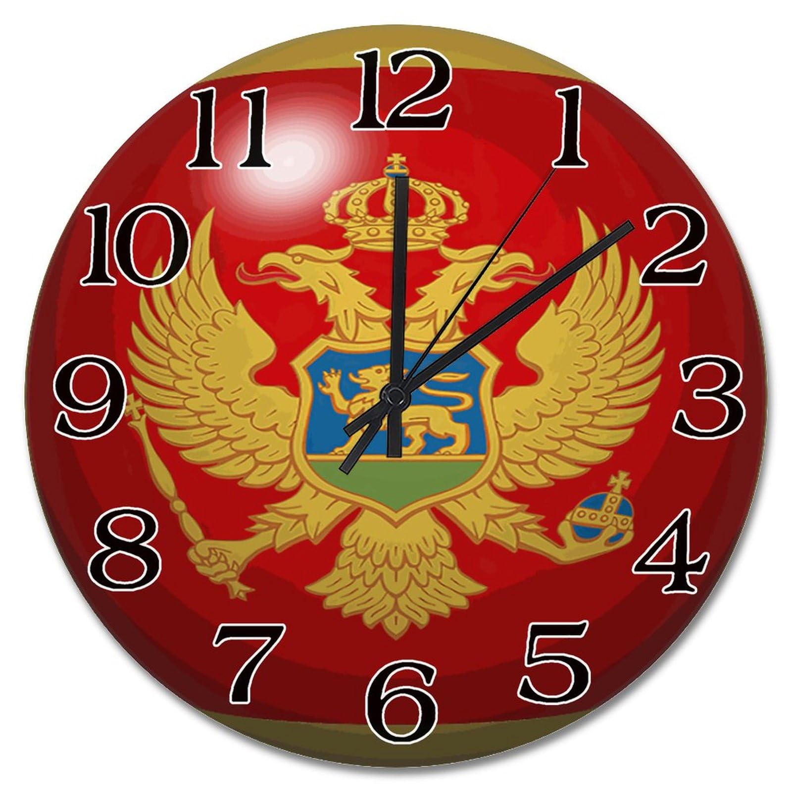 Horloge murale Monténégro grand format pour rompre le silence sans bruit de tic-tac