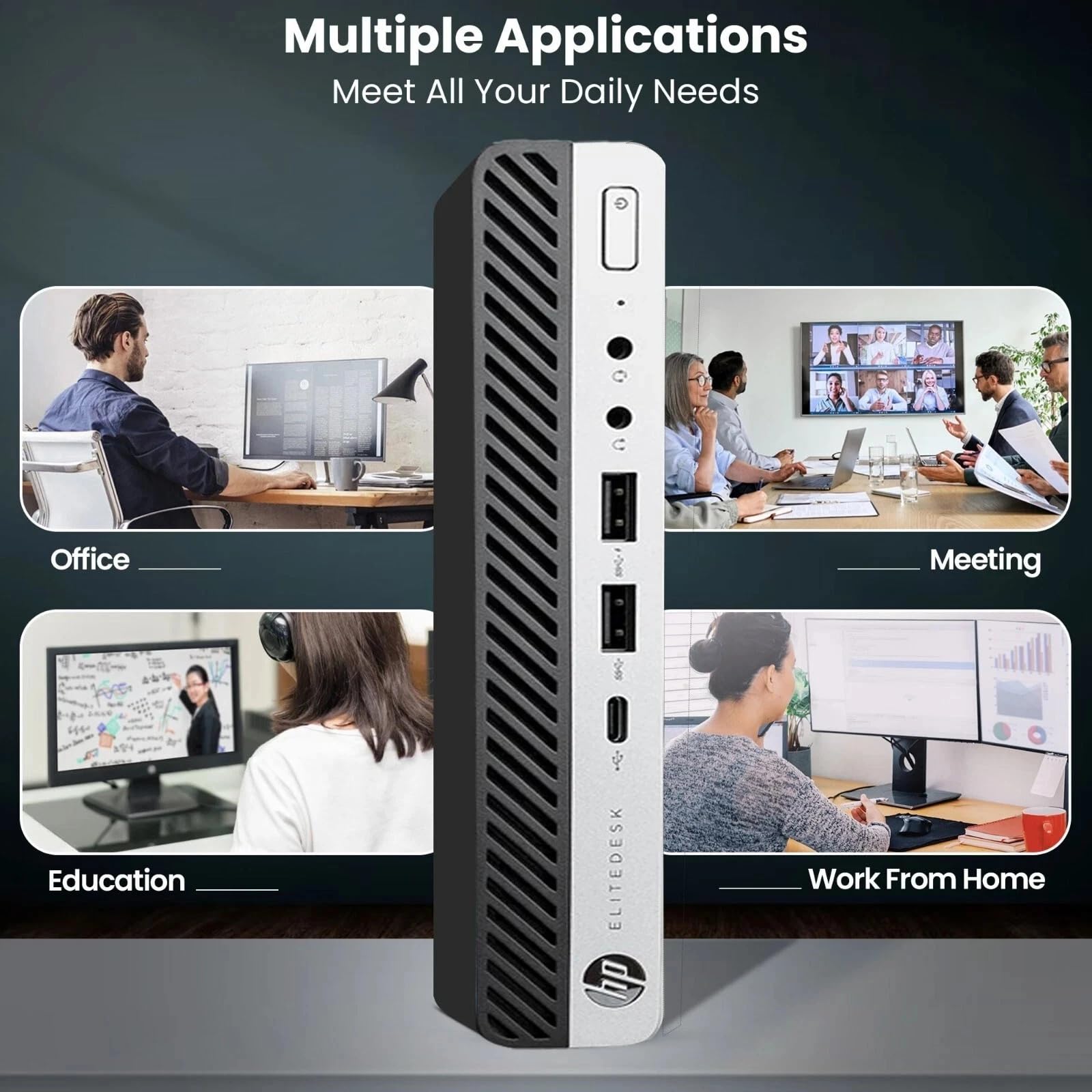 HP EliteDesk 705 G4 Mini Desktop – AMD Ryzen 5 Pro 2400GE Quad