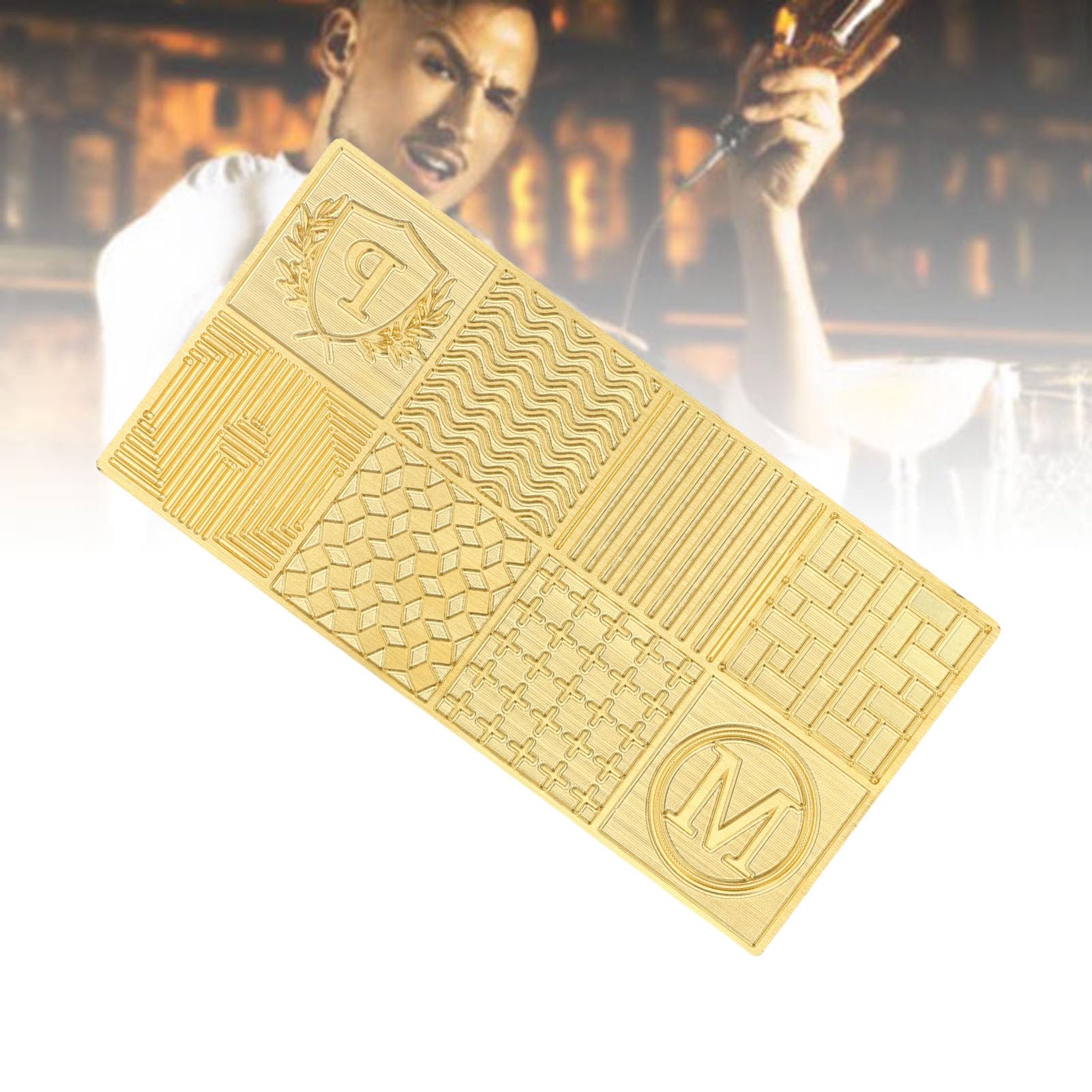 Bandeja para sellos de cubitos de hielo, cobre, multiusos, moderna, fácil de limpiar, impresora de cubitos de hielo para fiesta en bar D01, bandeja con diseño de (D03)