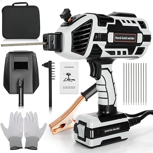 Máquina soldadora de mano, máquina de soldadura portátil de 110 V con inversor IGBT 6 ajuste de corriente variable, salida de soldadura de 20-120