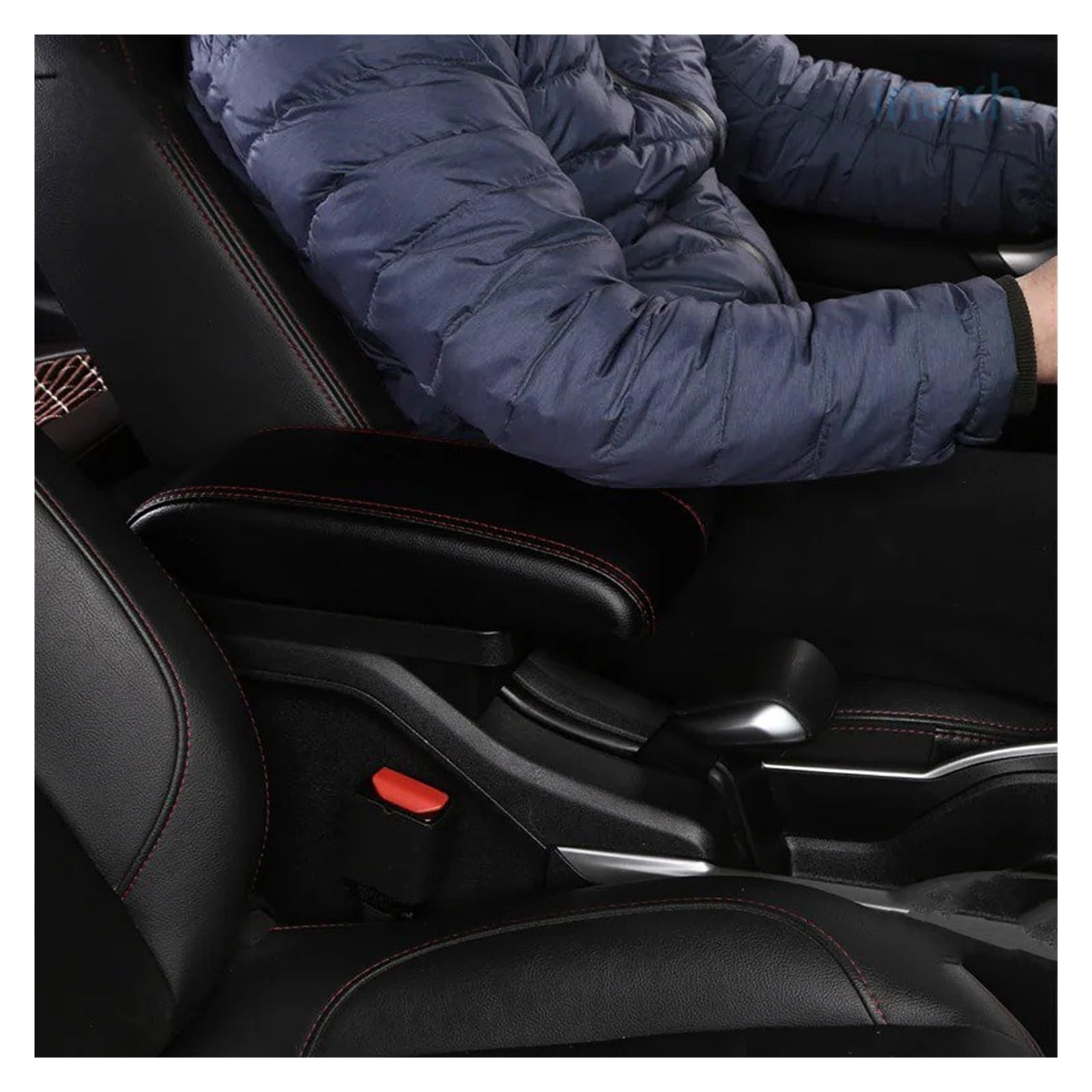 per Peugeot 2008 2012-2018 Box Bracciolo per Auto Parti di Adattamento Dettagli Interni Box Portaoggetti Centrale Speciale Bracciolo Braccio USB Bracciolo Box Centro(A Black White Line)