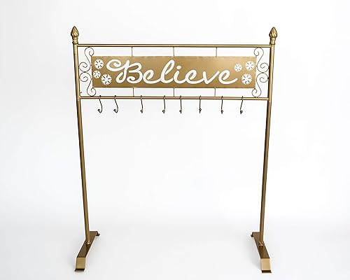 Miniatura 2 de TisYourSeason Soporte para calcetines navideños Believe en color dorado