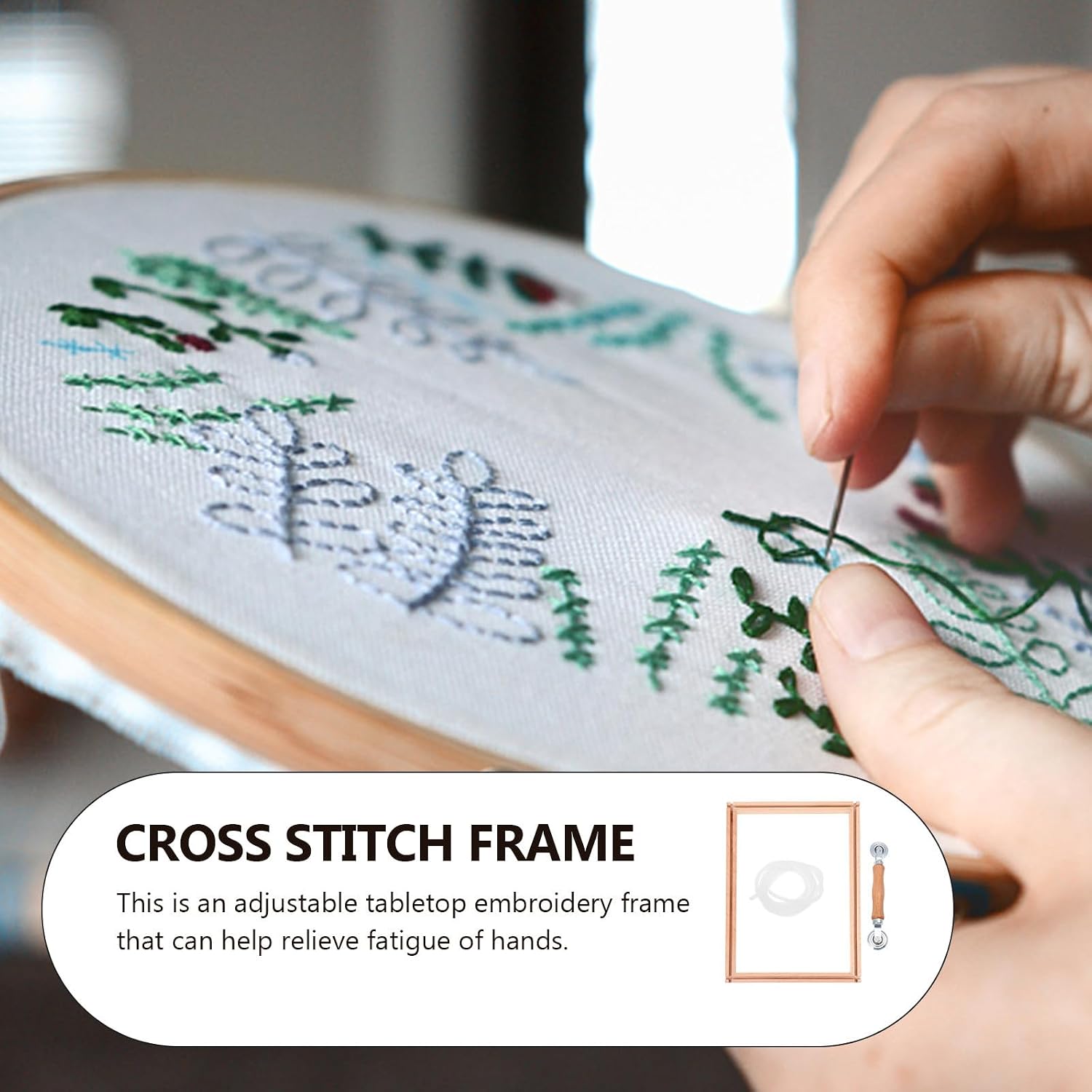 Adjustable Wooden Cross Stitch Frame Stand for Embroidery Work