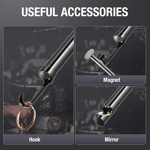 Miniatura 7 de Cámara endoscopio con luz para iPhone, cámara de inspección de boroscopio Teslong USB-C con 8 luces LED, alcance flexible de 10 pies, cámara de