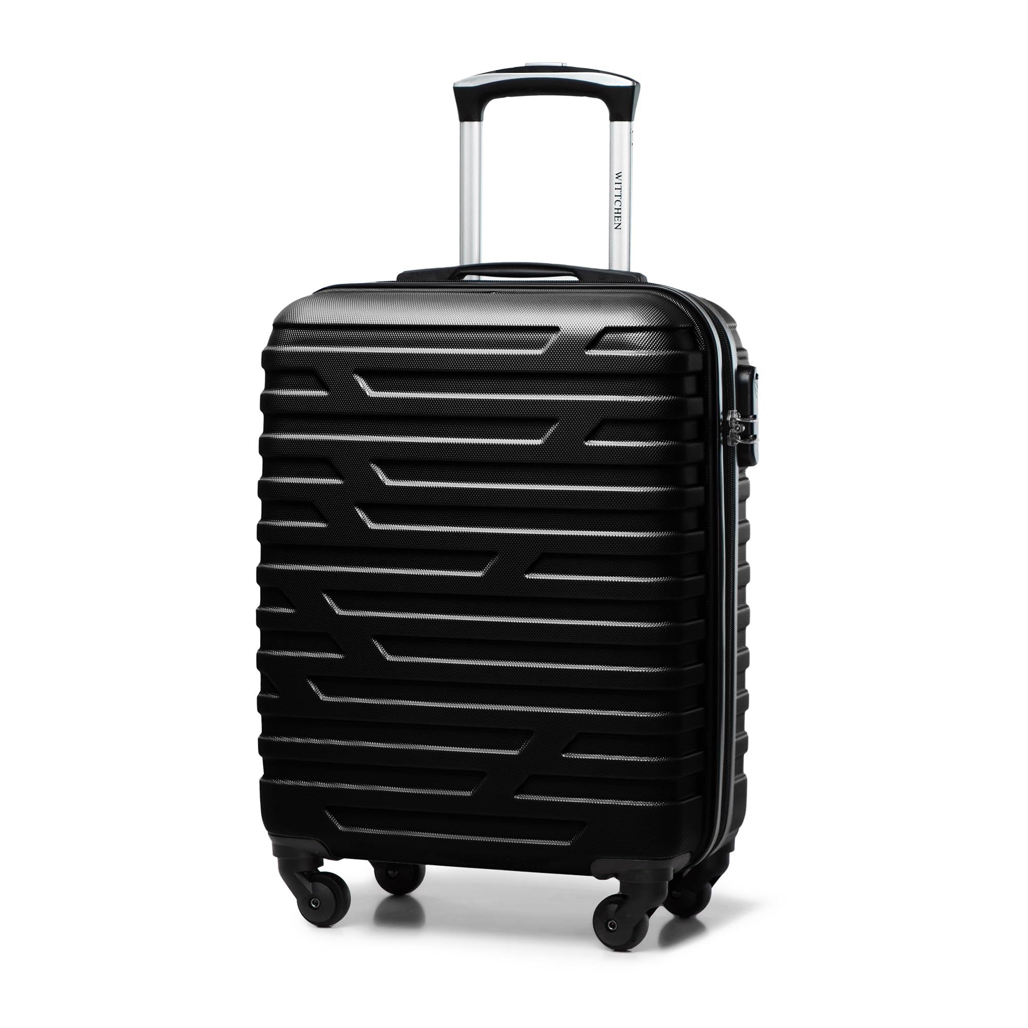 WITTCHEN A-line II valigia da cabina a mano | trolley a mano valigia da imbarco rigida in ABS di alta qualità e robusta Taglia S nero Ryanair/ITA Airways/easyJet/Volotea