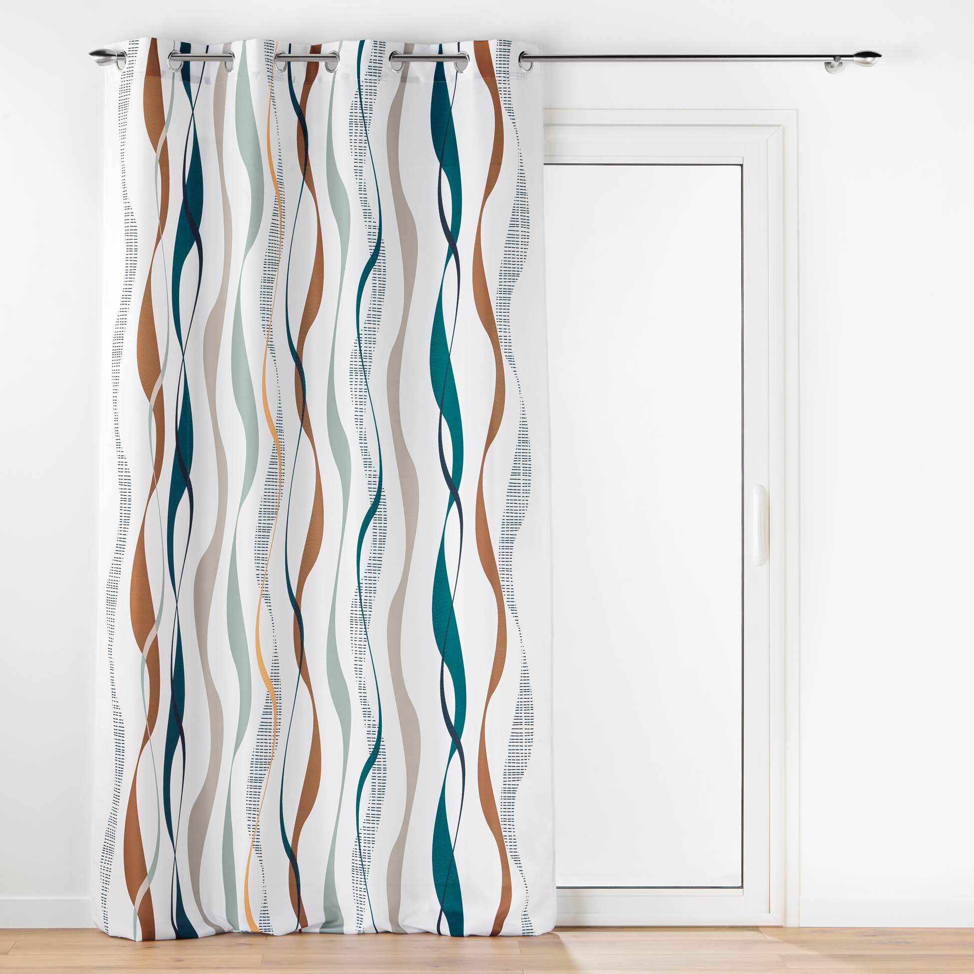 Douceur d'Intérieur, Curtain with eyelets (140 x 280 cm) Lisana, Printed Polyester
