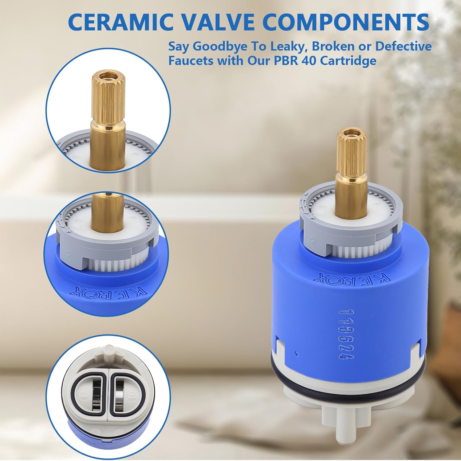 PBR 40 Faucet Cartridge, Replacement Cartridge Compatible with La Torre, Cascade & Nobili, Single Lever Shower Tub Repair, Kitchen & Bathroom Faucet Cartridge Replacement