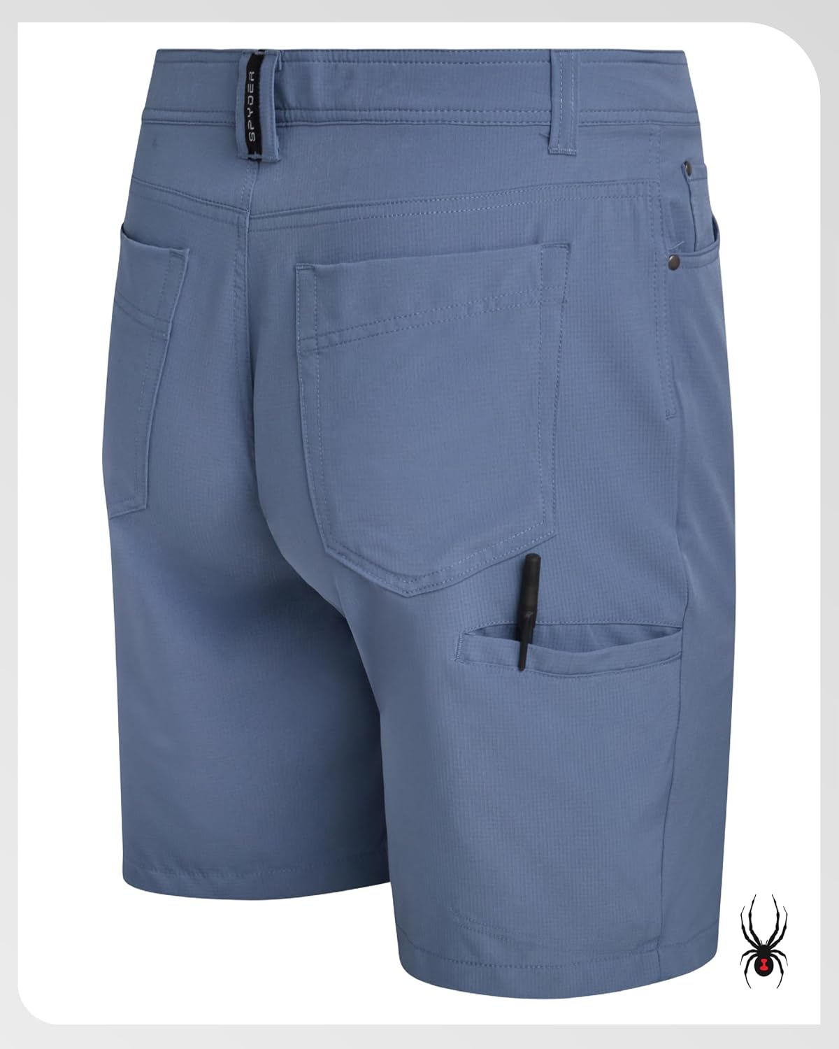 Spyder Mens Flat Front Shorts - Stretch Woven Performance UPF30+ Protection Casual Chinos Mens Shorts for Golf