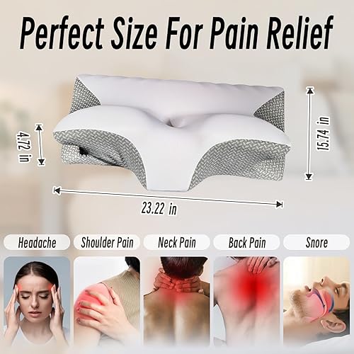 Miniatura 2 de Almohada cervical para aliviar el dolor de cuello, almohada ortopédica ergonómica de contorno para el dolor y apoyo del hombro para dormir y apoyar,