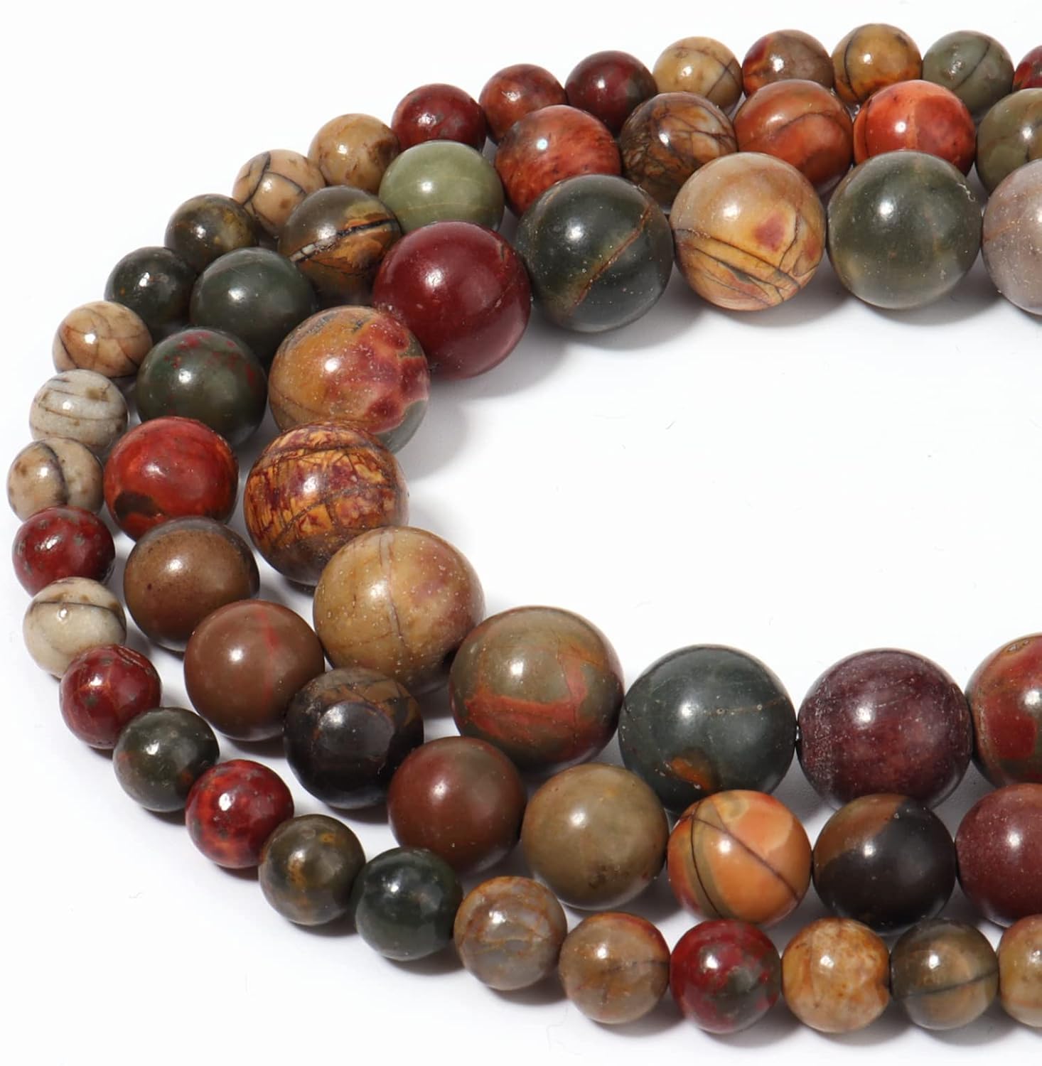 45pcs 8mm Natural Stone Beads Picasso Jasper Beads Energy Crystal Healing Power Gemstone for Jewelry Making, DIY Bracelet Necklace - Image 3
