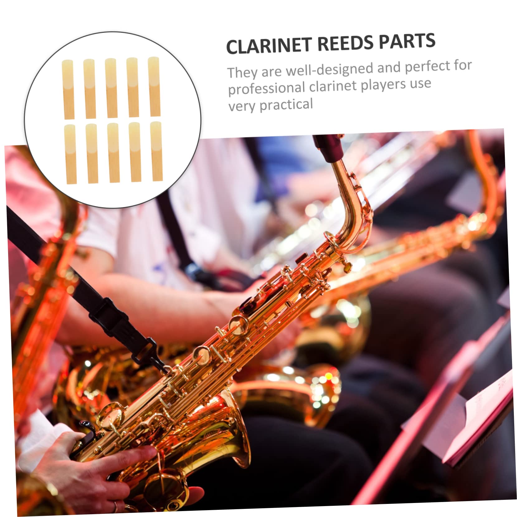 ifundom 50pezzi Ance Per Clarinetto Strumenti Musicali Professionali Di Ance Tradizionali Con Punta Sottile Facili Da Installare Per Musicisti Di Tutti