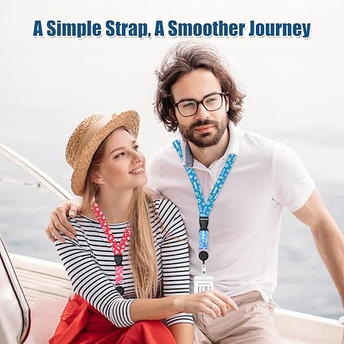 Miniatura 6 de Cordón de crucero para tarjetas de barco, paquete de 4 cordones impermeables de crucero con hebilla desmontable y soporte para tarjetas de