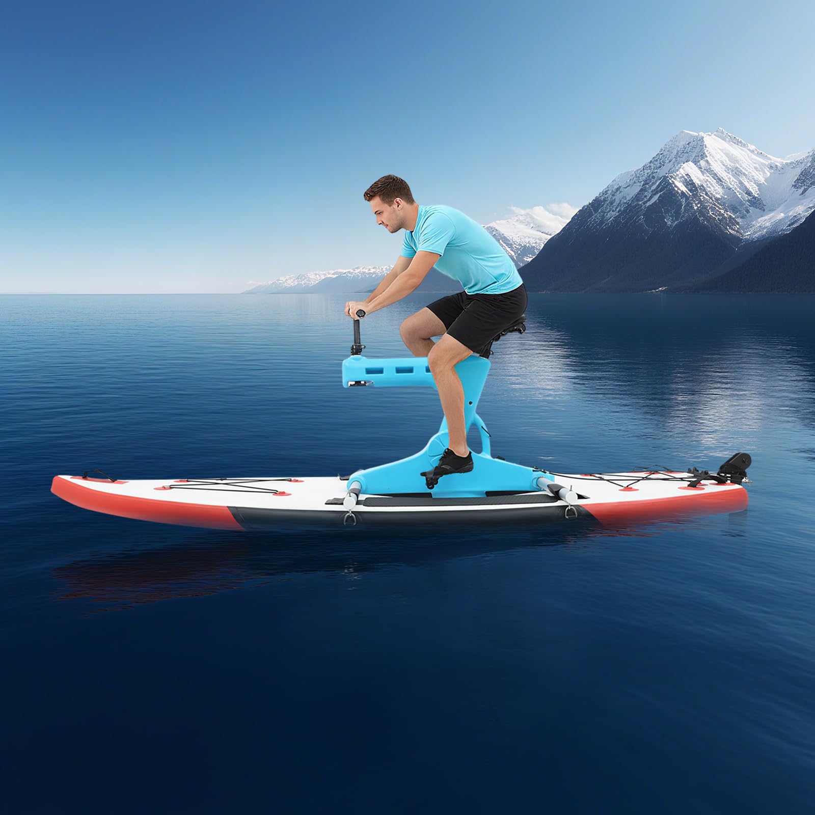 Nadmuchiwany rower wodny, z siedzeniami na jezioro/rzeki/morze, do 100 kg | Rowerowa łódź morska, rower wodny dla dorosłych, nadmuchiwana łódź rekreacyjna do sportów wodnych i aktywności rekreacyjnych