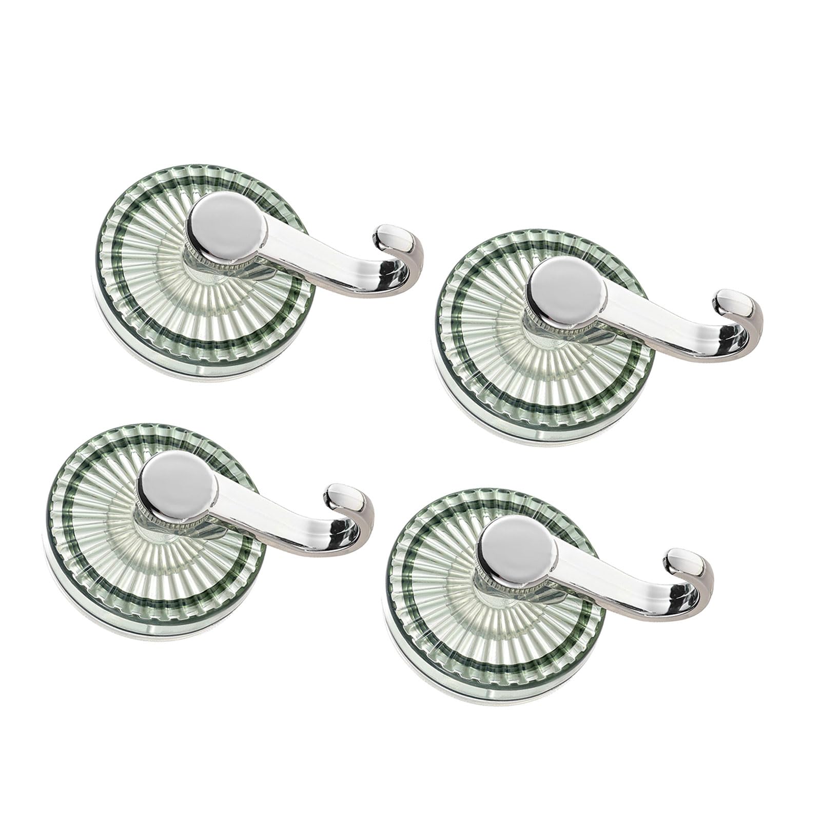 Carotoe Green Pack Of 4 Extra Strength Suction Cup Hooks Removable Bath Towel Hangers Nonslip Design For Kitchen Shower Storage No Residues Shower Towel Hooks