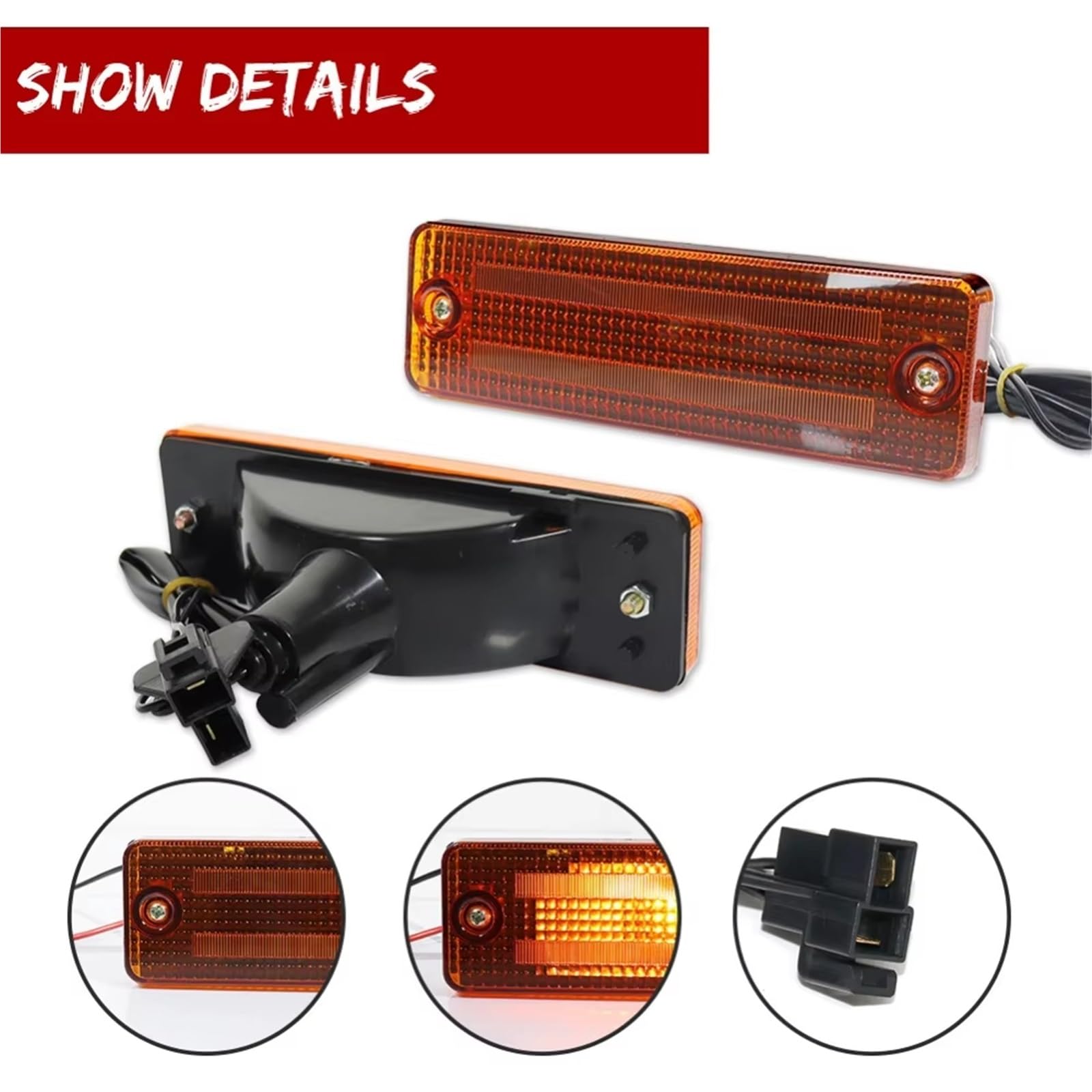 Genérico intermitente automóvil Para Ford Para Festiva 1988 1989 1990 1991 1992 1993 Camión Ámbar LED Coche Esquina Delantera Luces Señal Giro Marcador 12V(Yellow Lens Amber)