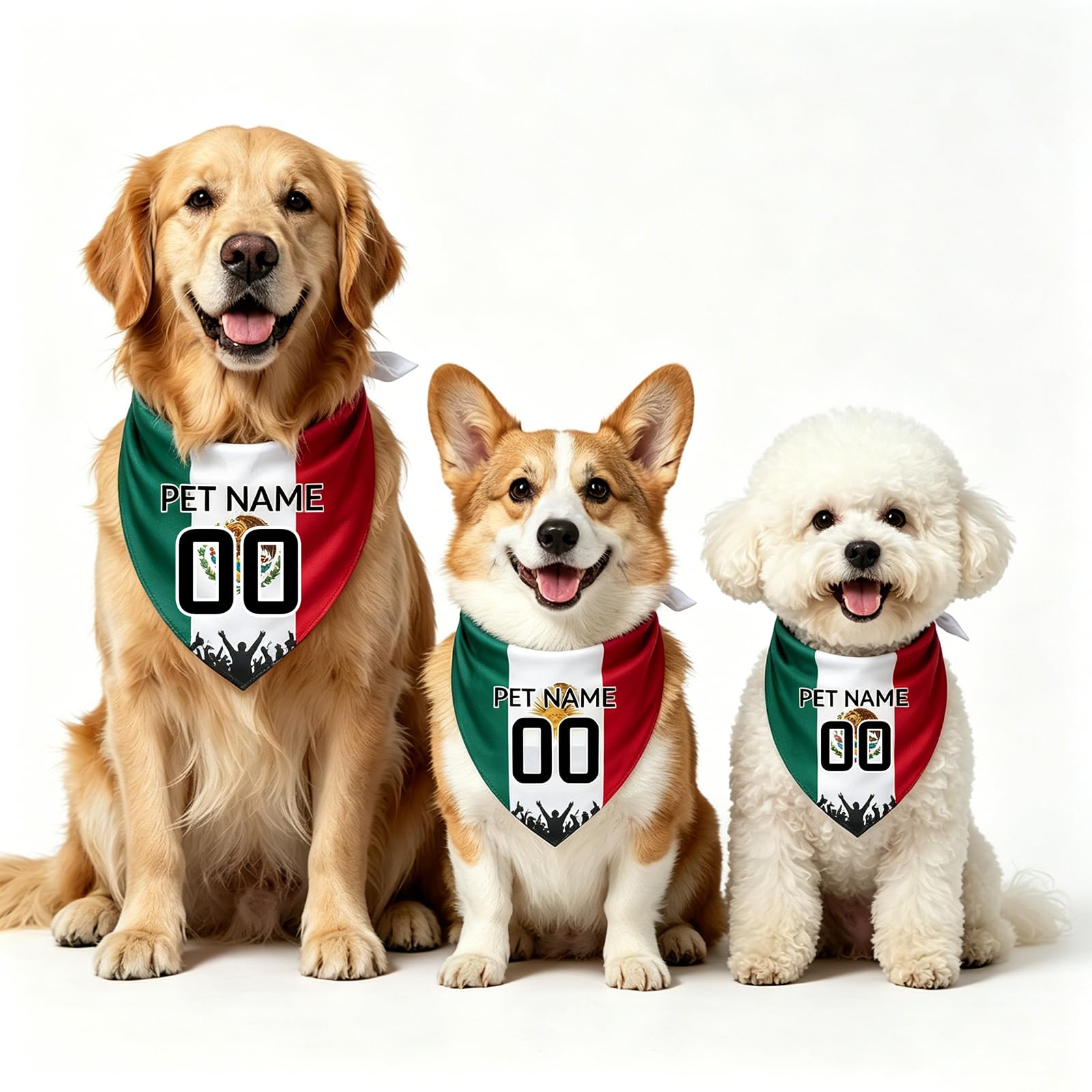 Personalised Dog Bandana with Name Number, Custom Dogs Bandana Football Dog Bandanas for Large Medium Small Dogs Puppy Cat Pet Scarf Birthday Present