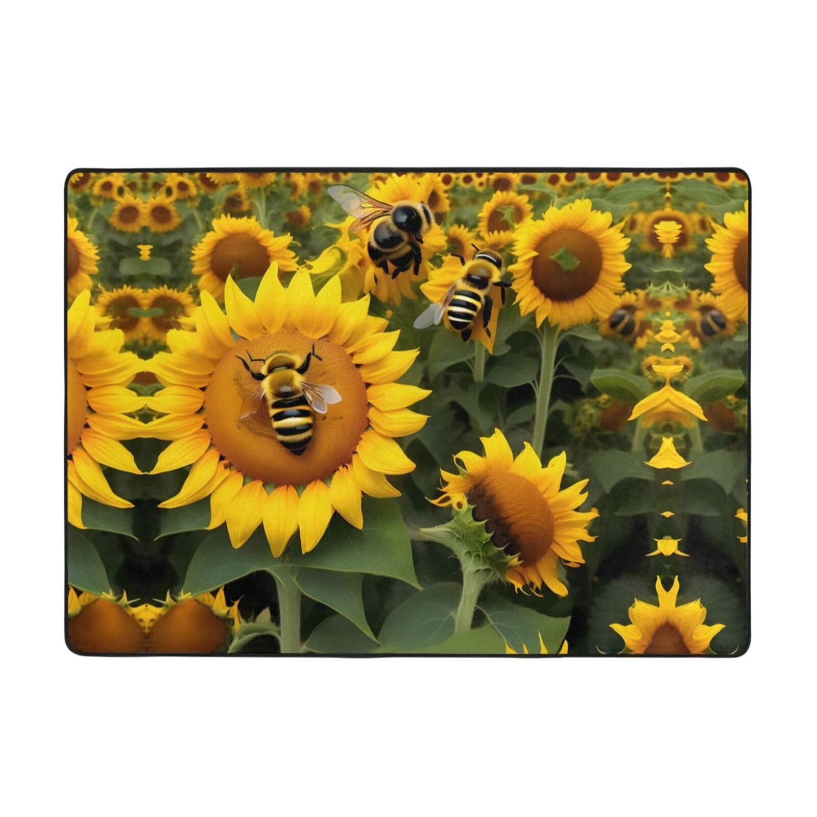 Tapis d'espace doux tournesol pour réveiller la décoration de votre salon ou chambre