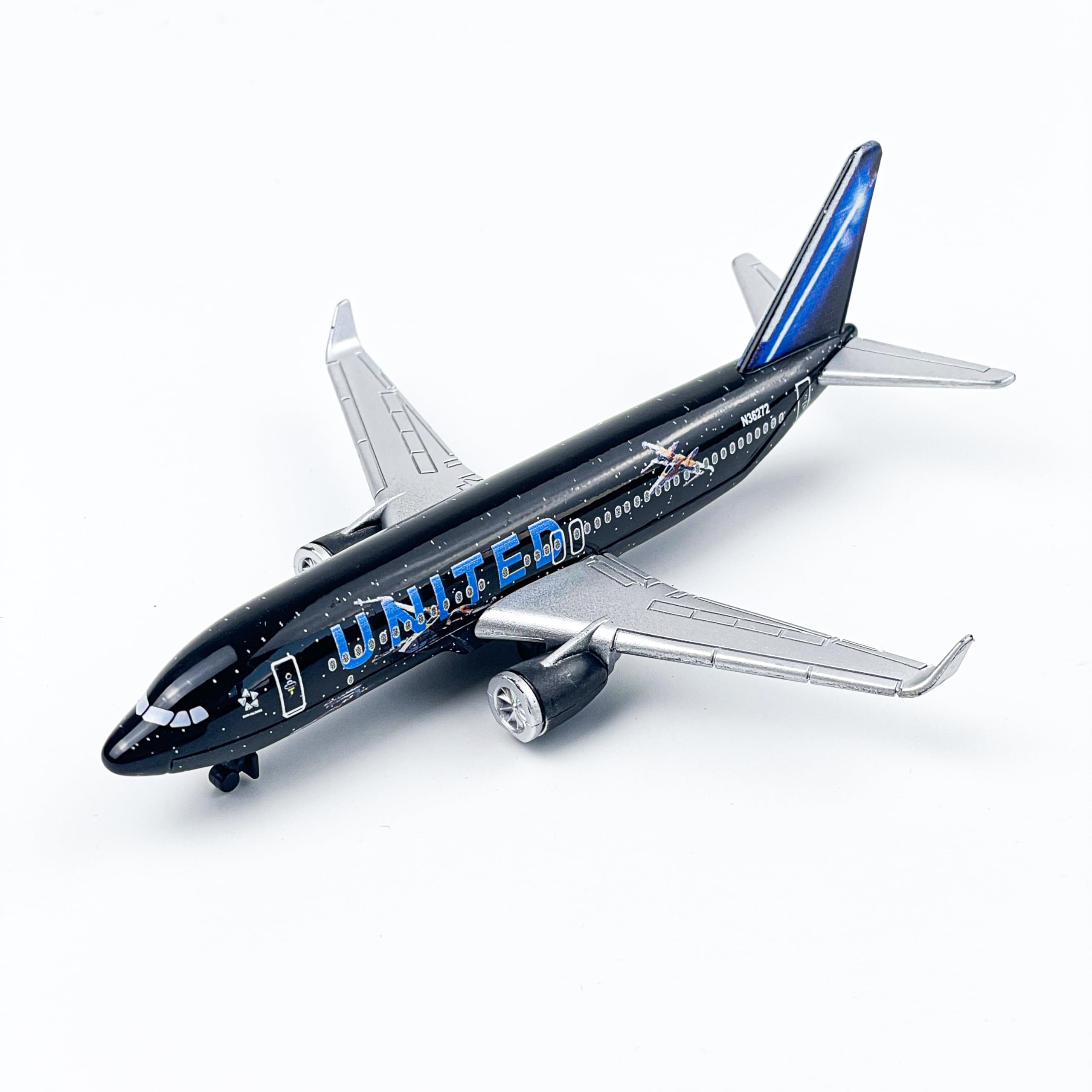 AVIAMUSE Model Airplane, United Black Livery Aircraft Planes Model Suitable for Collection and Christmas Birthday, Desktop Decor