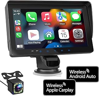 2023 Newest Wireless Apple Carplay&Android Auto,Portable Wireless TouchScreen Automatic Multimedia Player,Car Stereo with Mirror Link/Siri/Google Assistant/Bluetooth/Navigation Screen for All Vehicles