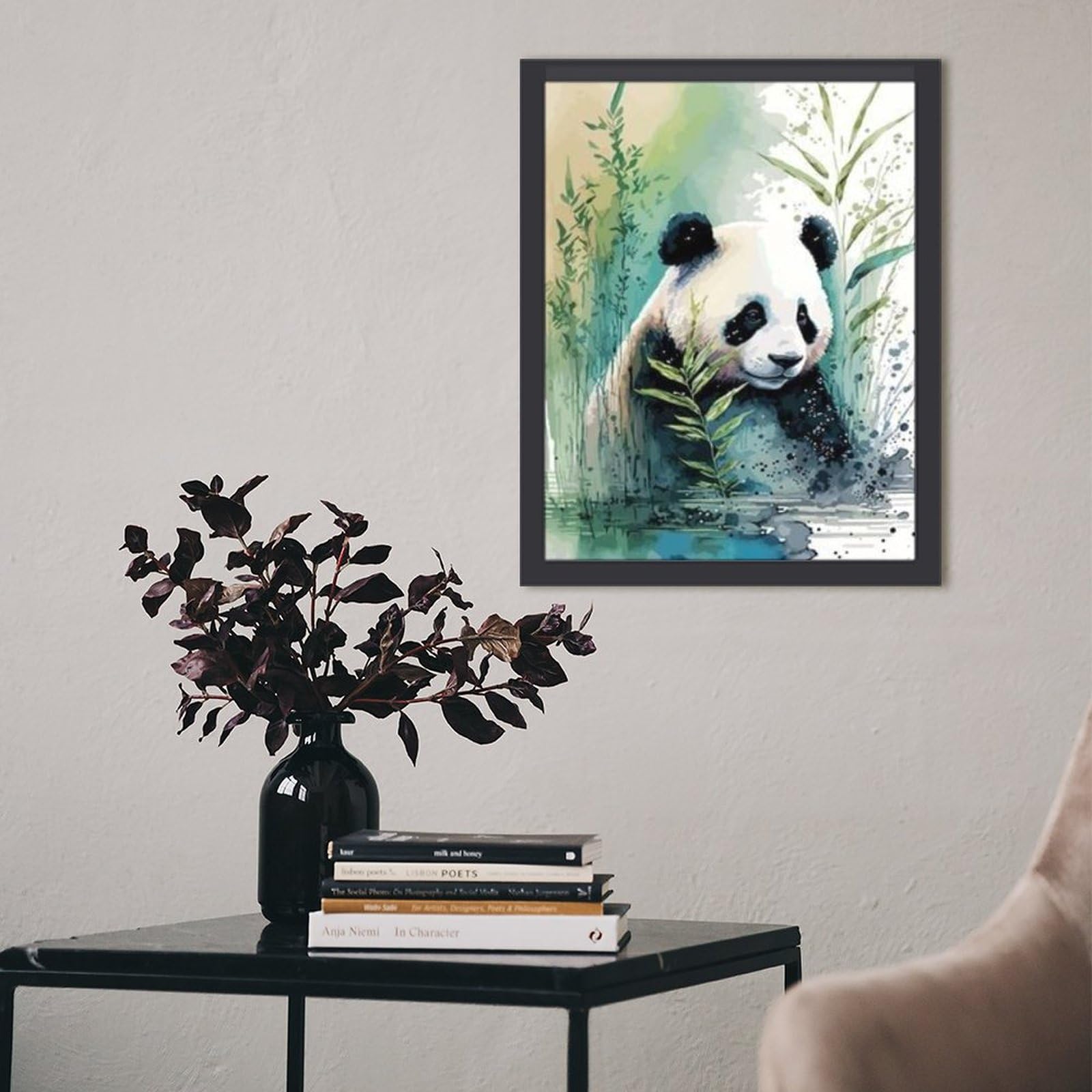 Amazon.co.jp: パンダと竹 絵画 絵 カラフルなイラスト ファンタジー