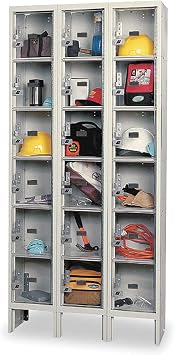 Hallowell Safety View Plus 6-Tier Locker - 12X15x12" Openings - 3 Lockers Wide - Set-Up - Parchment
