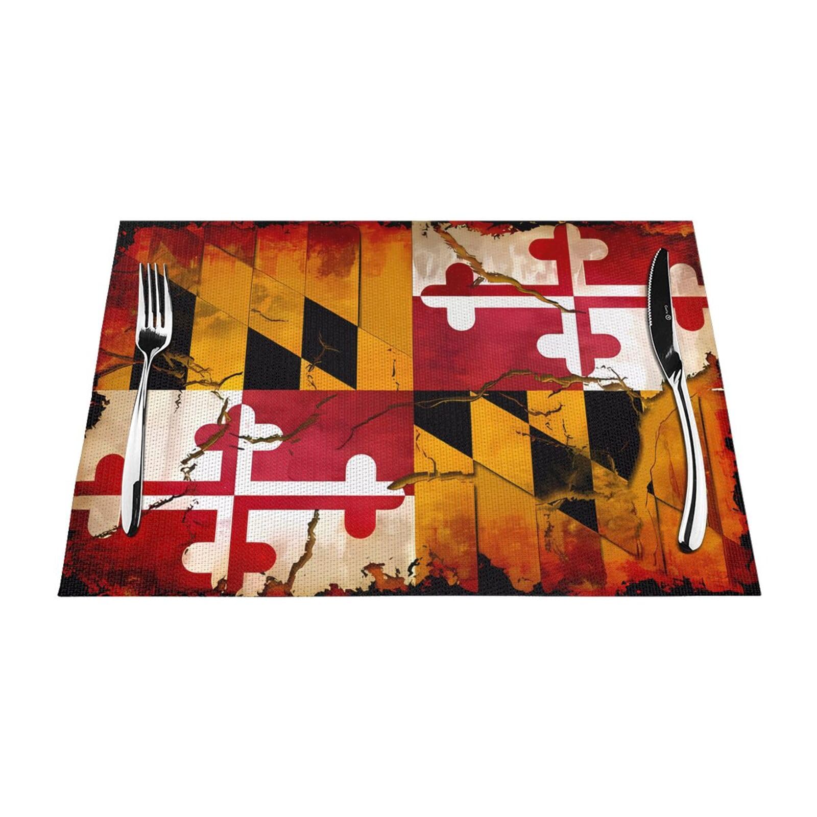 Set de table bois tissé vintage Maryland rectangulaire 30x45cm lot de 6 pour cuisine