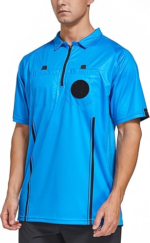 Miniatura 3 de ChinFun Sporting Goods Camiseta oficial de árbitro de manga corta para hombre, uniforme de árbitro profesional, ideal para competiciones deportivas