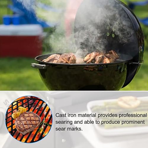 Miniatura 6 de Adviace Rejillas de cocina de hierro fundido 8835 de 21.5 pulgadas para Weber Master-Touch de 22.5 pulgadas, ahumador de carbón de 22.5 pulgadas,
