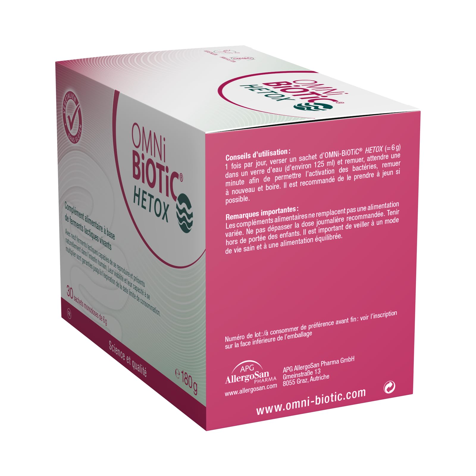 OMNi-BiOTiC HETOX | Probiotique | Axe intestin-foie | 9 souches bactériennes | 15 milliards d’UFC par dose journalière | 30 sachets | En poudre