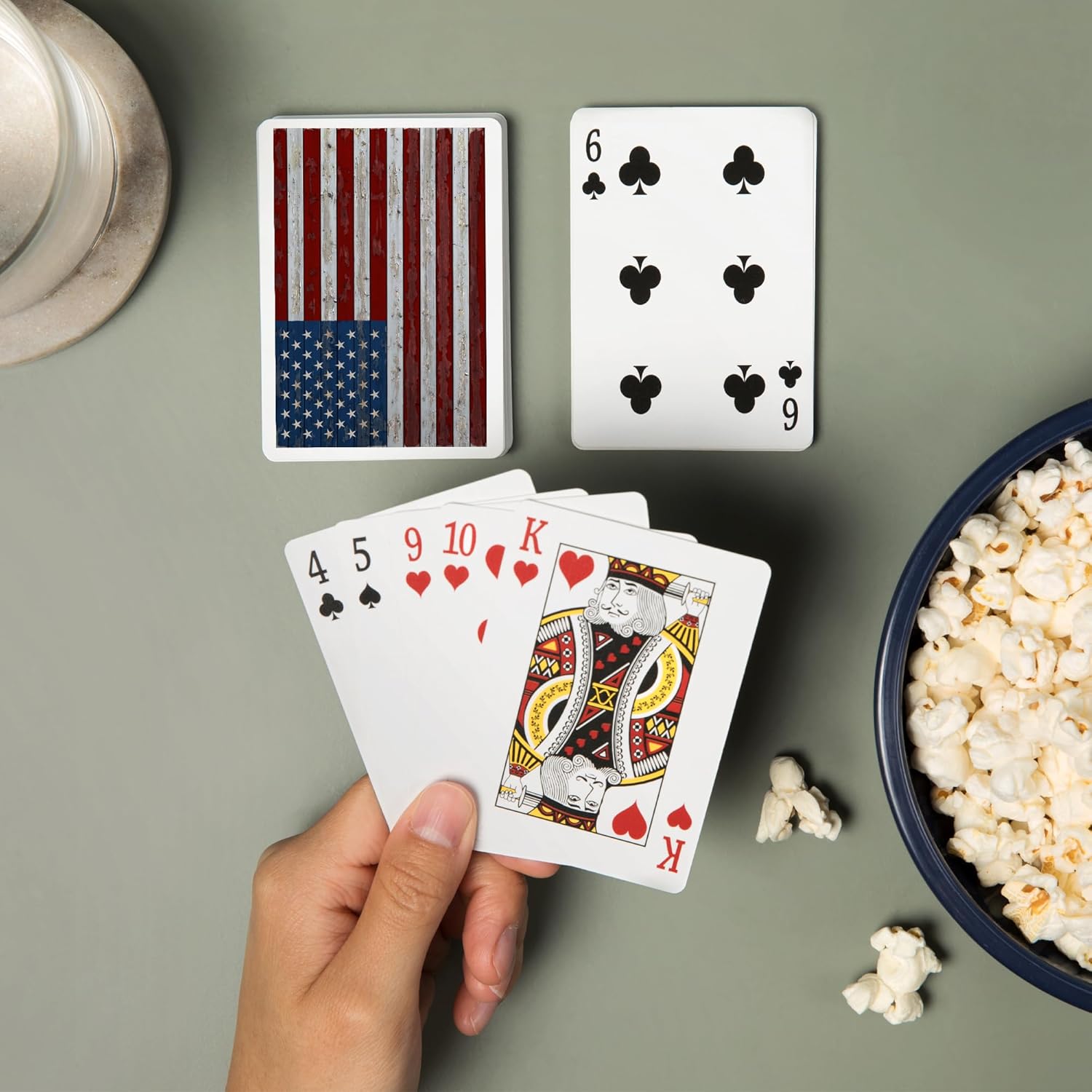 Lantern Press Distressed American Flag, 52 Playing Cards for Adults, Poker Size Card Deck