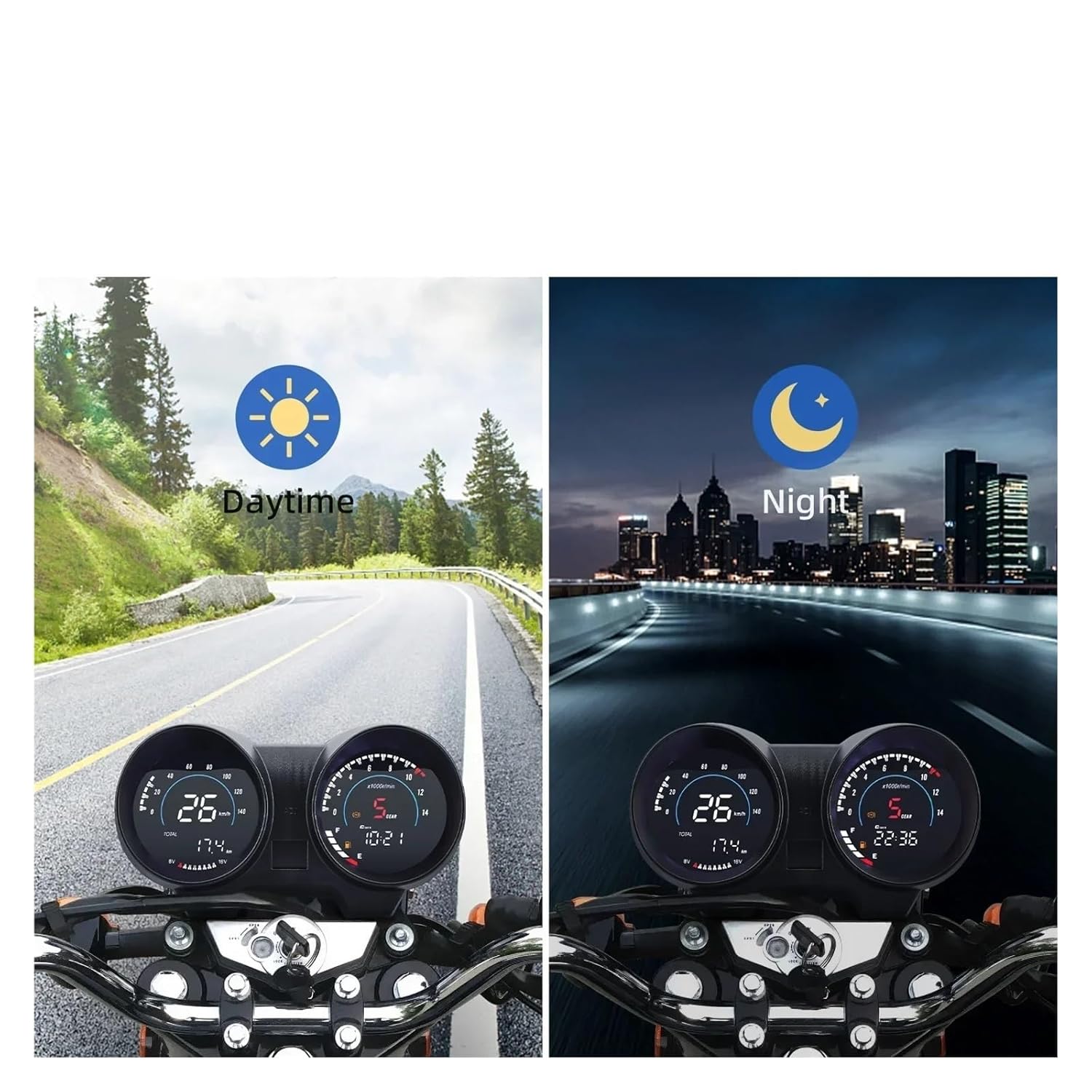 Motorcycle RPM Meter Speedometer Digital Dashboard Tachometer Odometer Fuel Meter Voltmeter 150 Cg150 Fan150(A)