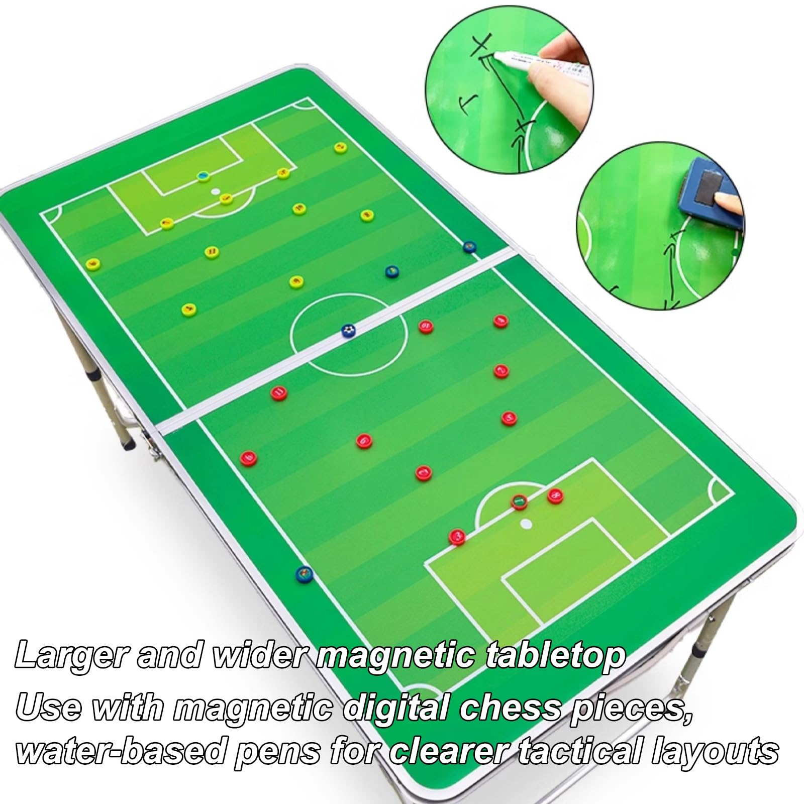 Lavagnetta Tattica Calcio, Lavagna Tattica Statica da Calcio, Design Pieghevole, Altezza Regolabile, Materiale in Lega di Alluminio, Ideale per l'Insegnamento