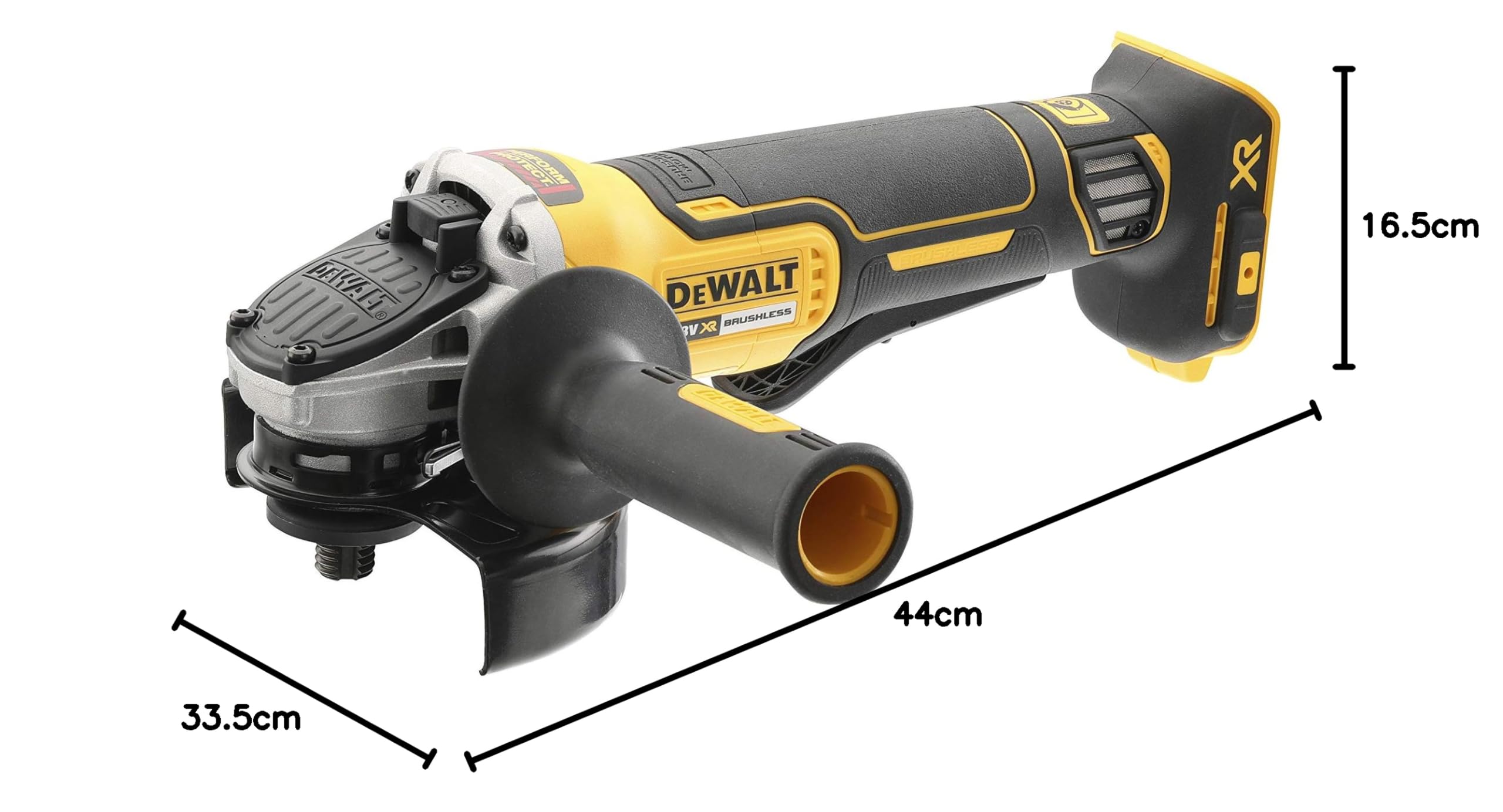 DEWALT 18V XR Akku-Winkelschleifer 125mm mit Paddel-Schalter (bürstenloser Motor, elektrische Bremse & Kupplung, Schnellspannfutter, inkl. TSTAK-Box II, Lieferung ohne Akku & Ladegerät), DCG406NT-XJ