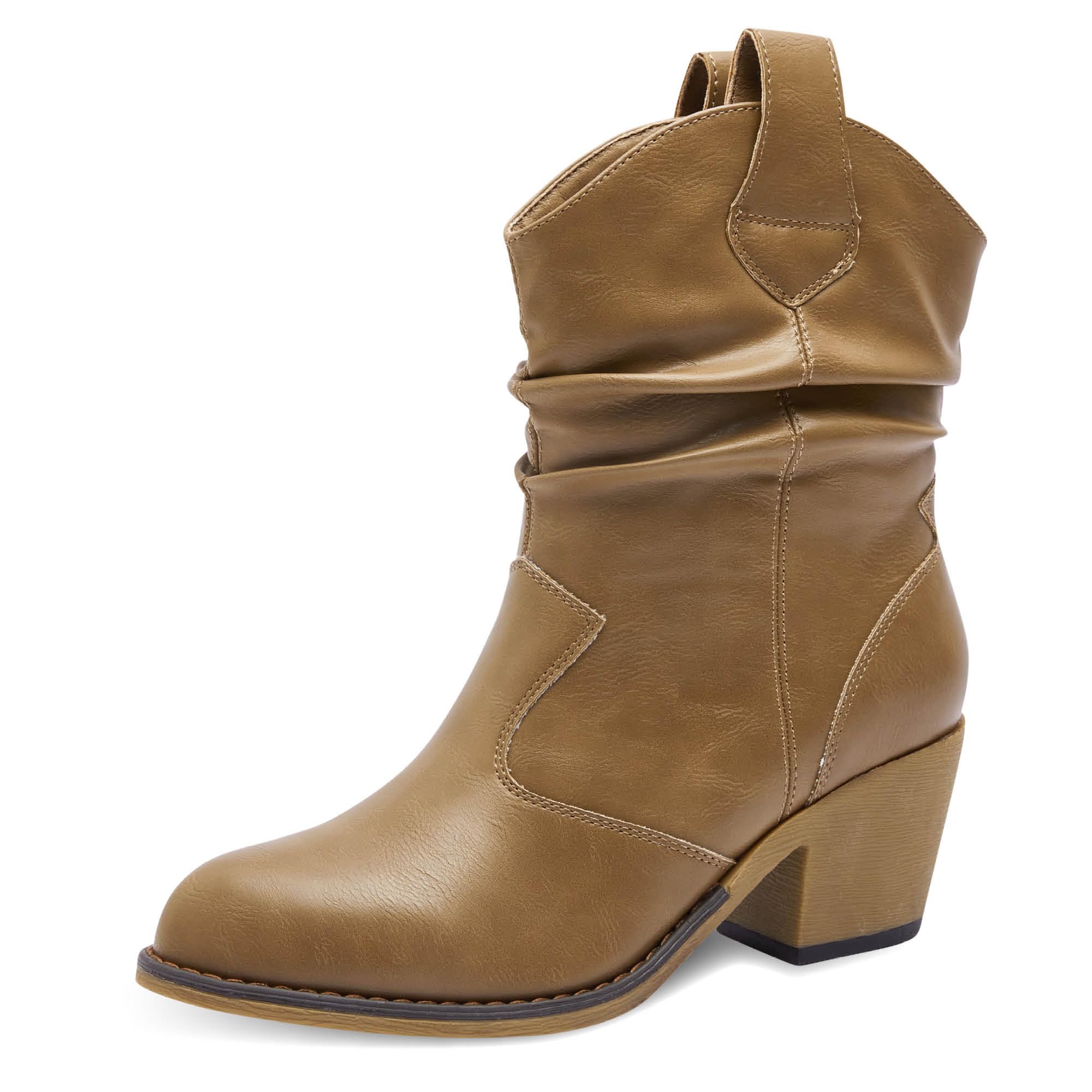 Canyon Trails Western Cowboy Boots for Women - Durable Stack Heel and Ankle Style Cowgirl Boots - Comfortable Faux Leather Teen Girls & Women's Ankle Booties