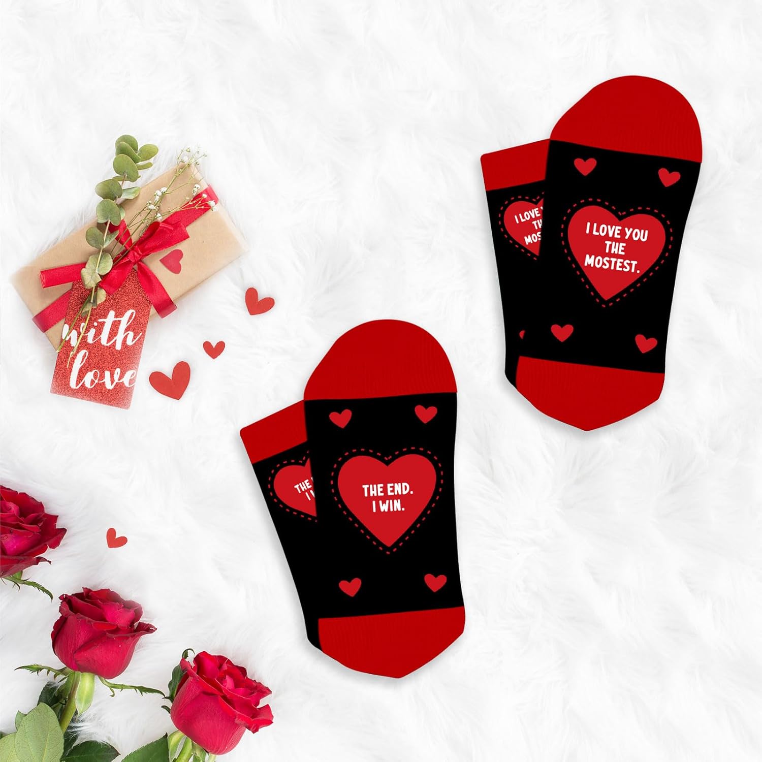 Funny Socks for Women Men, Cute Heart Socks for Wife Husband Mom Dad Friends Coworkers, Novelty Birthday Gifts for Her Him Girlfriend Boyfriend, Valentines Day Gag Gifts for Husband From Wife - Image 3