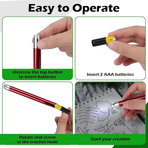 Miniatura 4 de 3 herramientas de deshierbe LED para vinilo, herramienta de deshierbe de vinilo con 5 ganchos diferentes, herramienta de deshierbe iluminada,