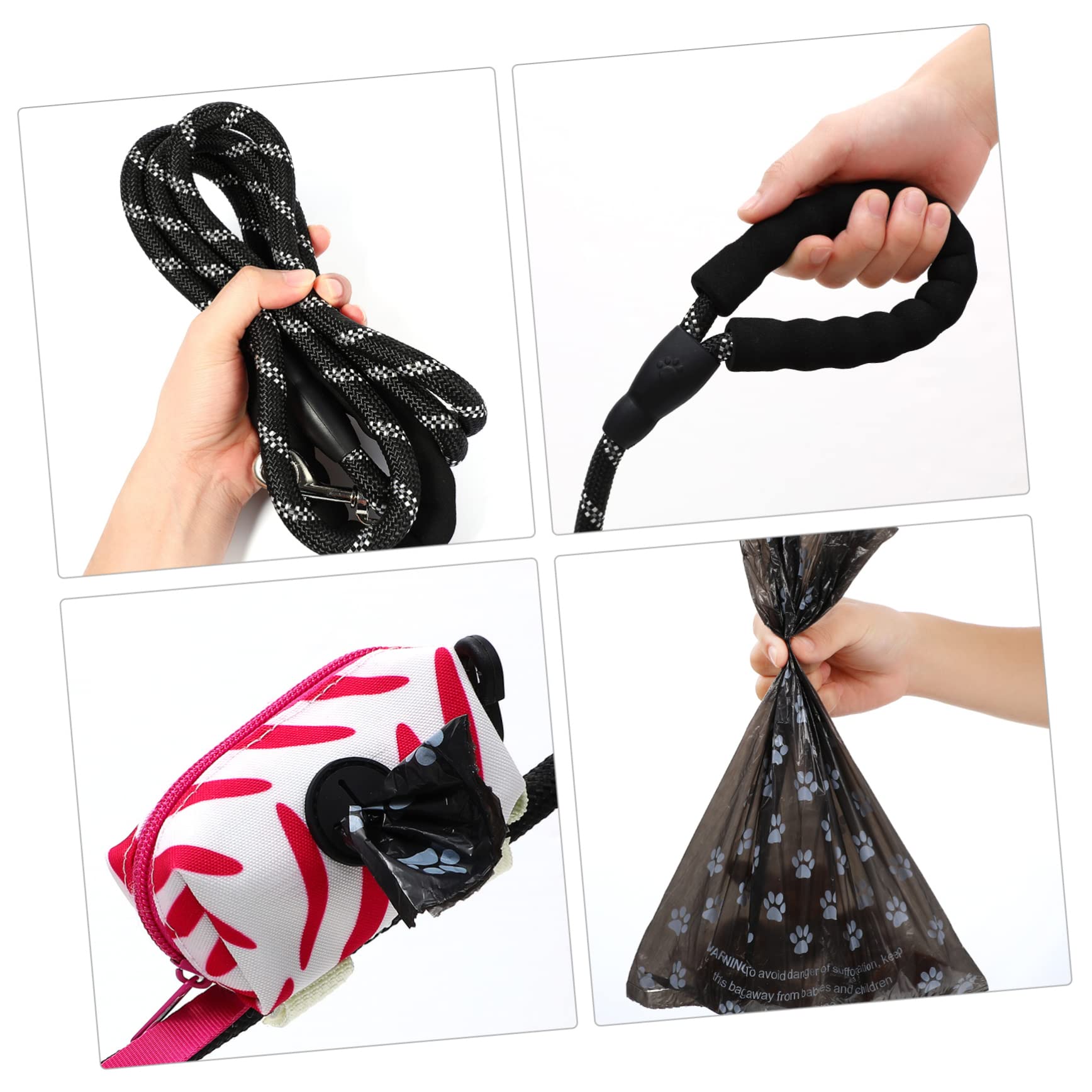1 Satz Hundeleine mit Halter für Kotbeutel Nylonleine für Kleine Abfallsäcke und Tragetasche für Outdoor Aktivitäten