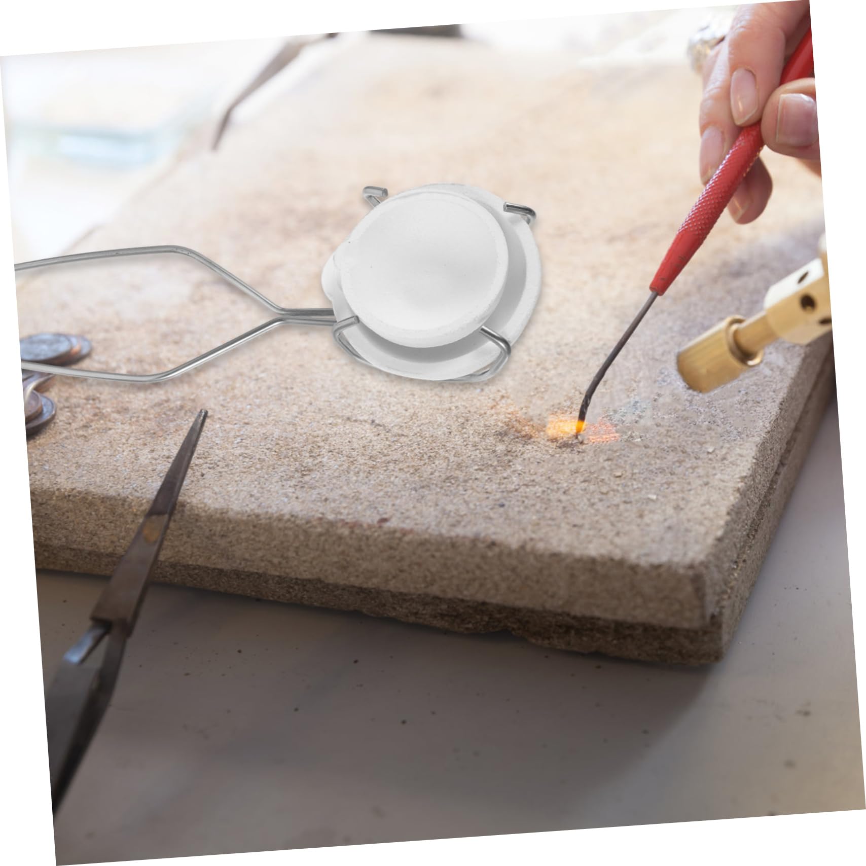 BELLIFFY Metal Smelting Tool Jewelry Melting Kit Crucible Cup Tongs Crucible Pliers for Precious Metal Casting