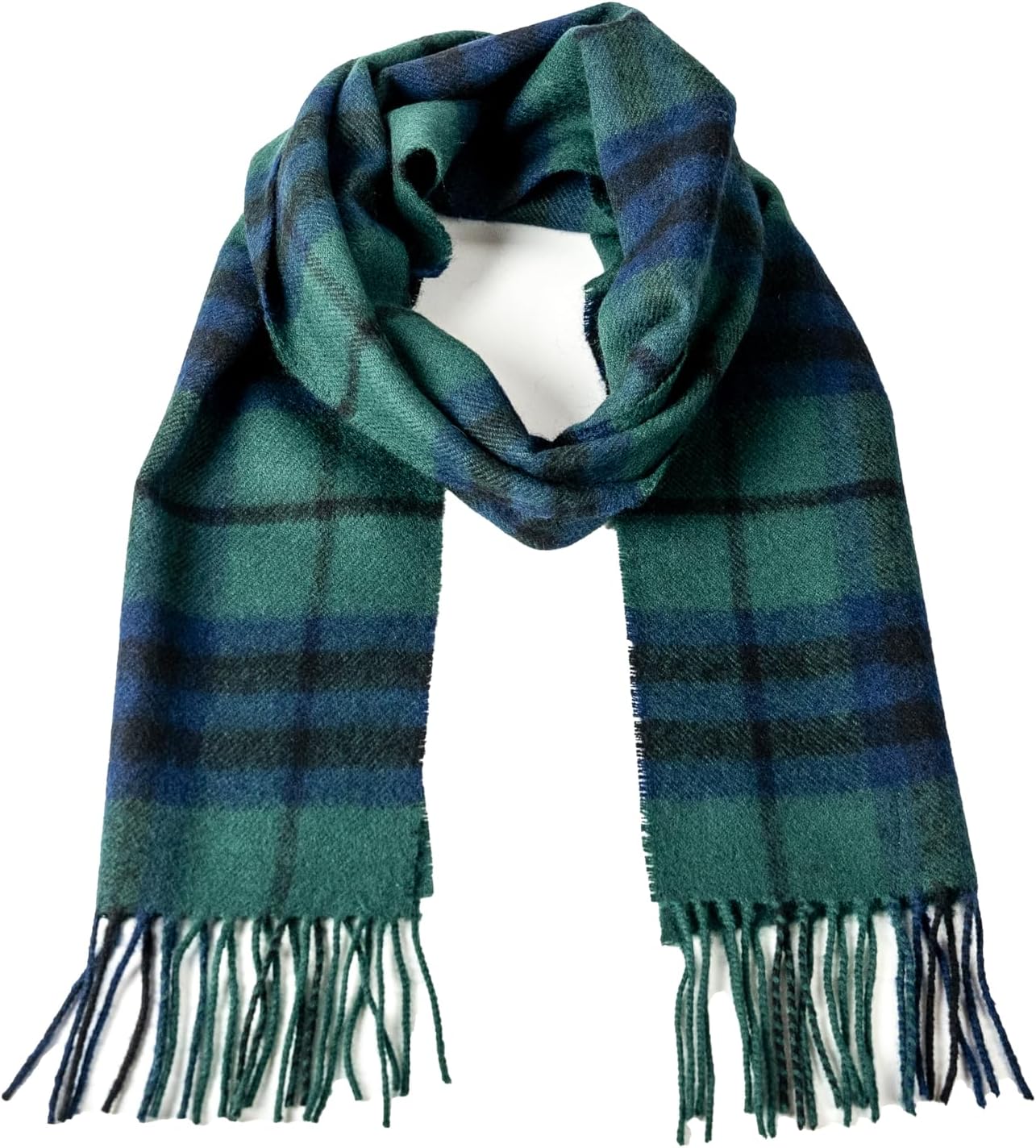 Briomhar Tartan Plaid Wool Scottish Scarf - 100% Lambswool Made in Scotland, Perfect Winter Scarf for Cold Weather