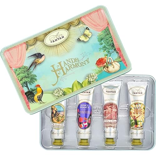 Miniatura 3 de UnAir d'Antan, set de regalo de loción de manos para mujer, 4 piezas, crema de manos con manteca de karité, aceite de almendras dulces, 4 crema de