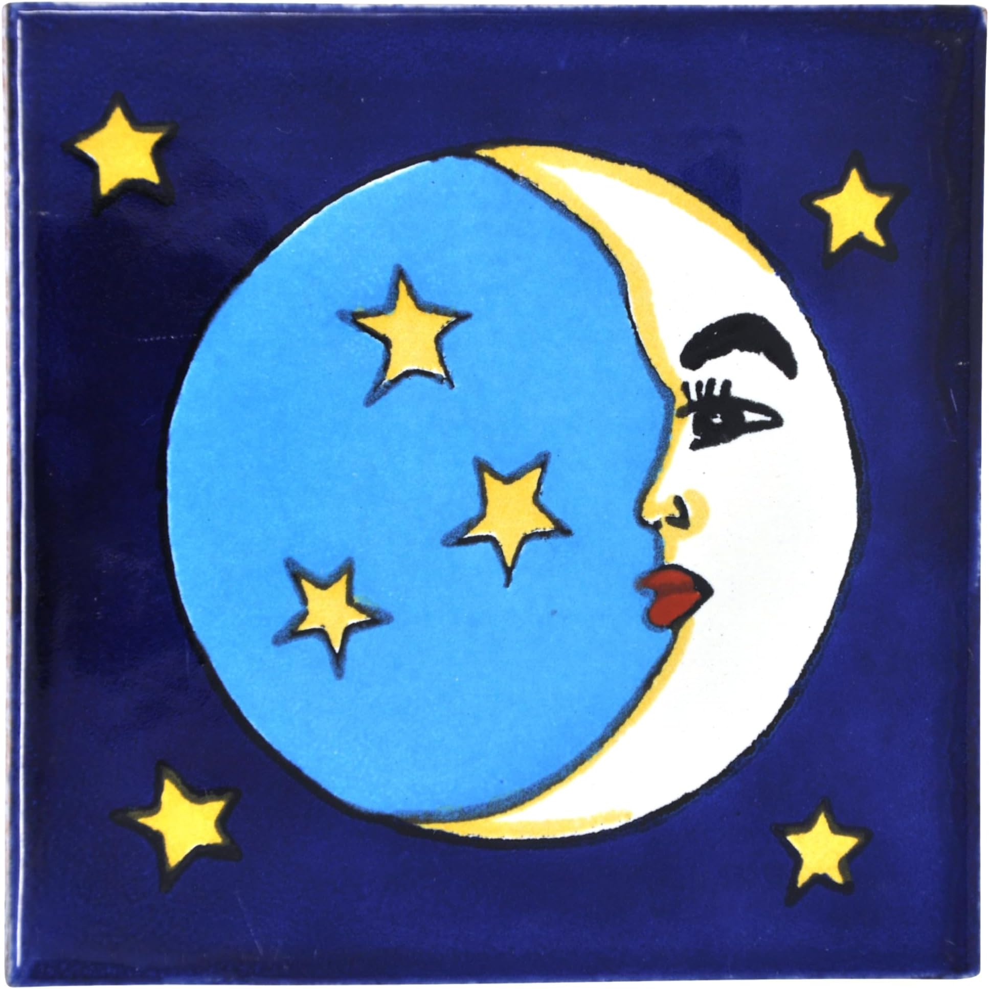 Tumia LAC Handmade Mexican Talavera Tile - Authentic Style Ramon Ceramic Tiles for Crafts, Backsplashes and Home Improvement - Individual Tile