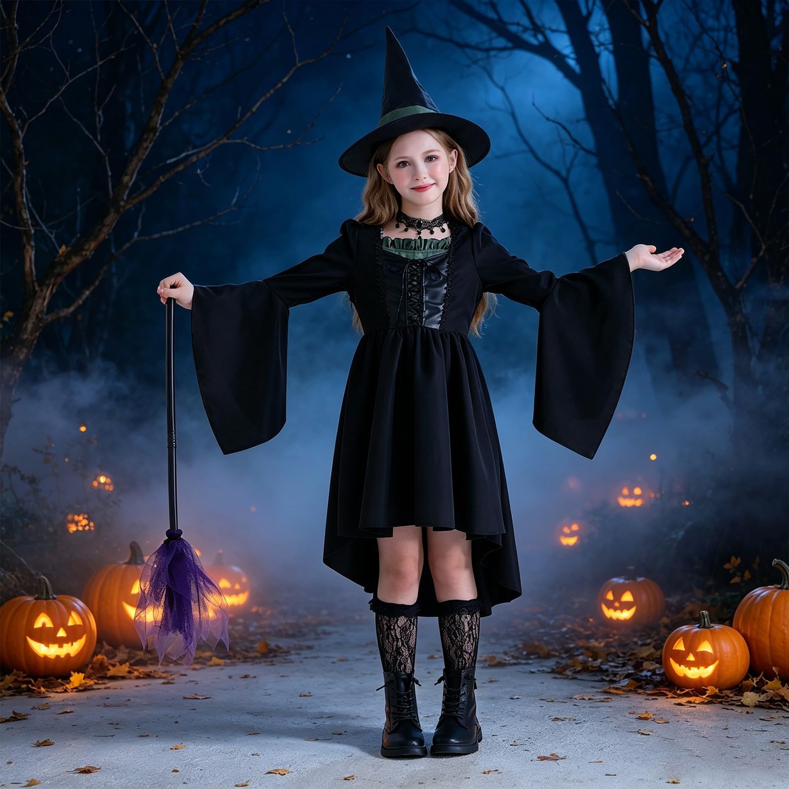 Halloween Kostüm Kinder Cosplay Verkleidung Outfit für Jungen Mädchen Party Fasching Karneval Rollenspiel Mottoparty 6-14 Jahre